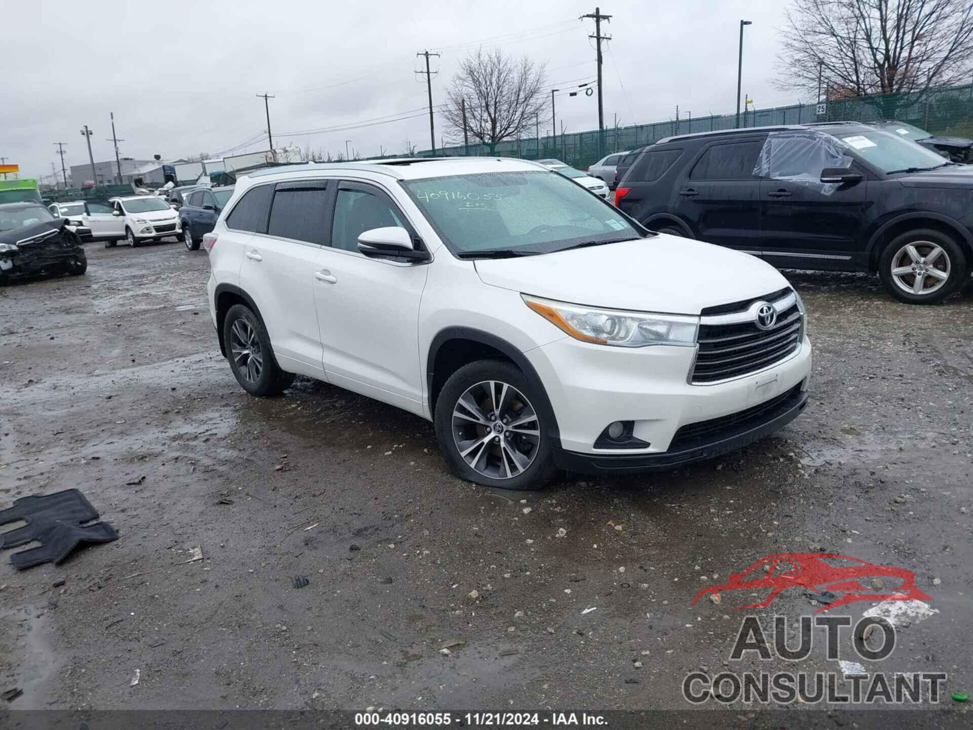 TOYOTA HIGHLANDER 2016 - 5TDJKRFH3GS270895