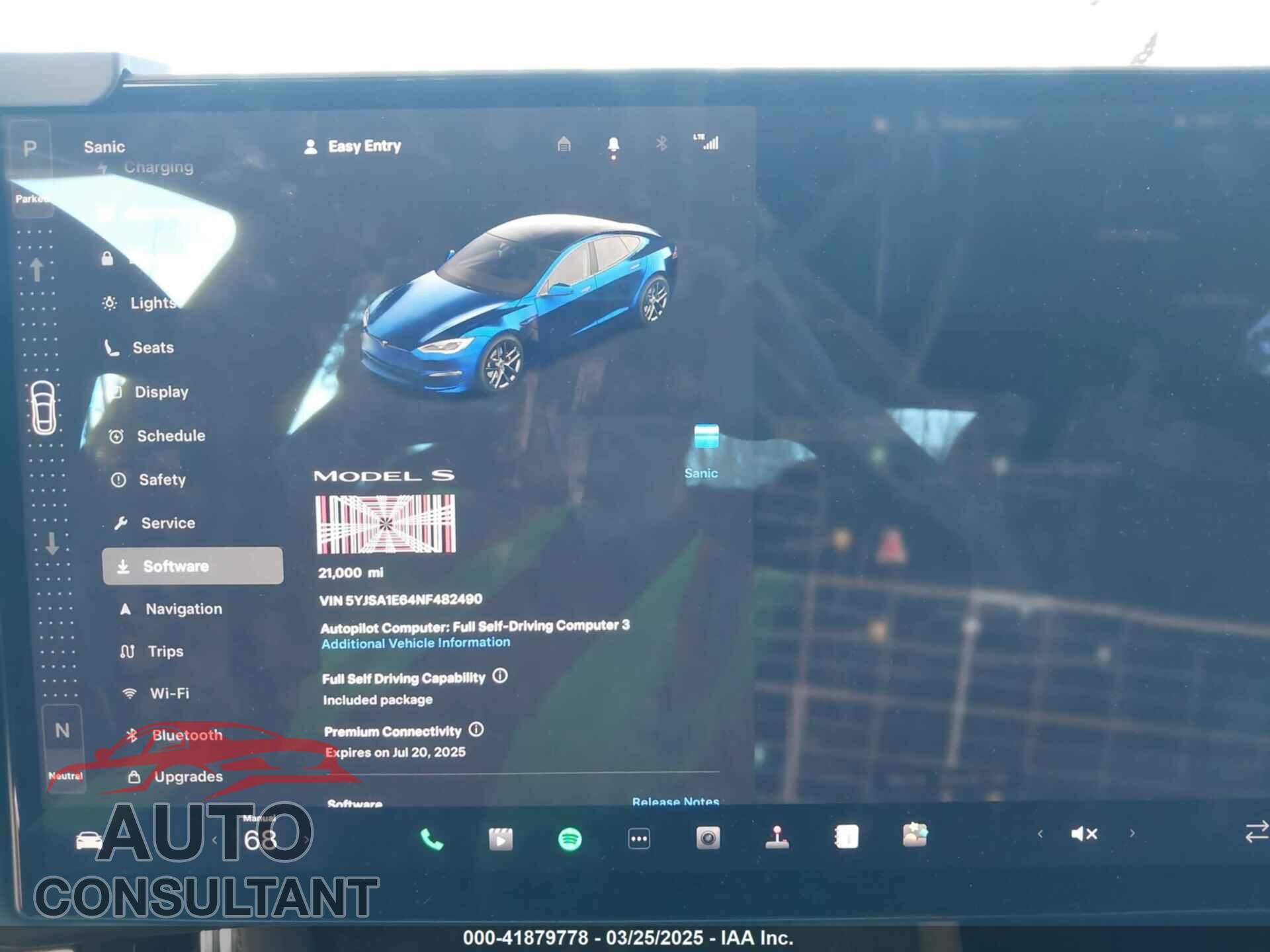 TESLA MODEL S 2022 - 5YJSA1E64NF482490