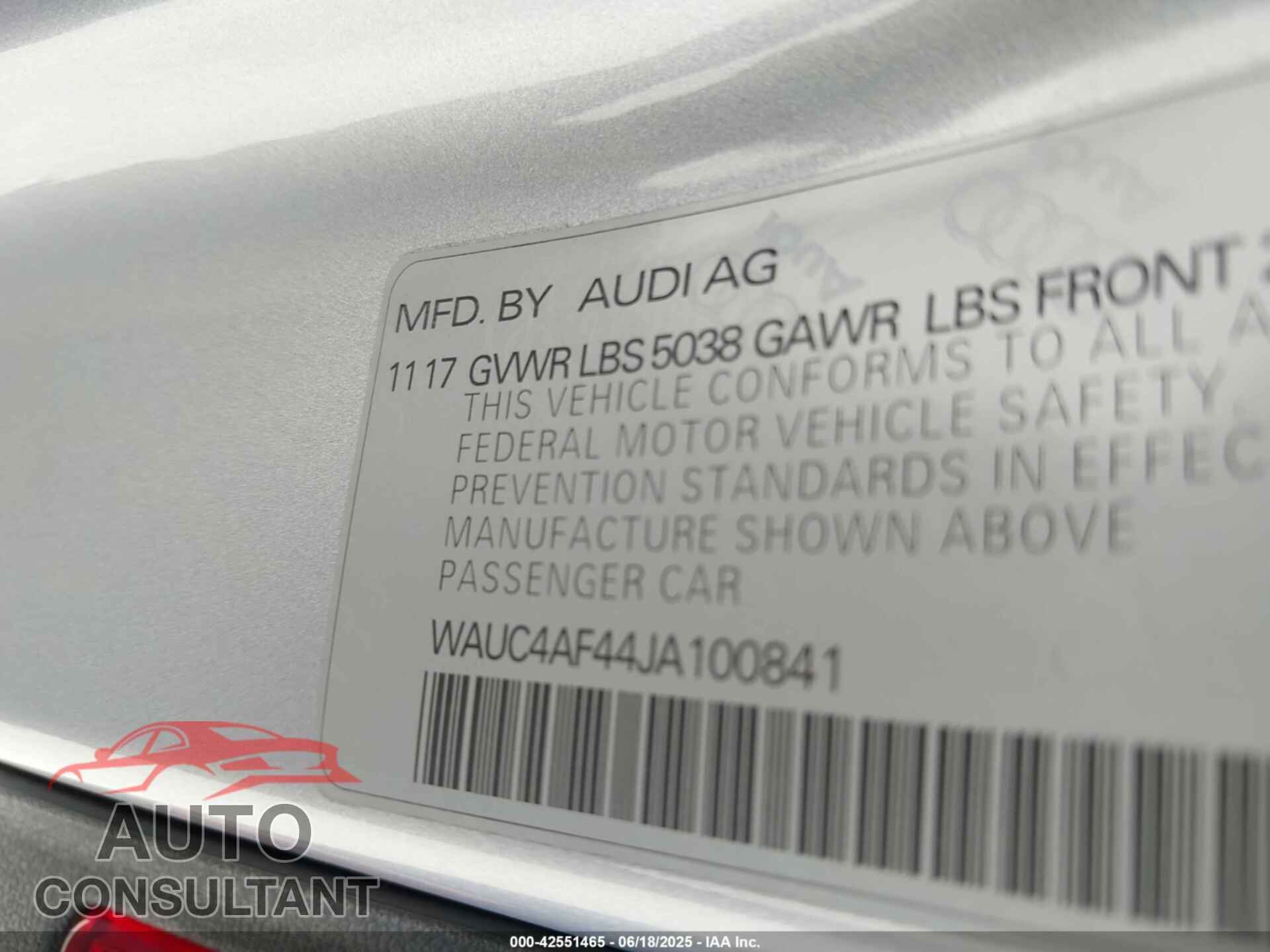 AUDI S4 2018 - WAUC4AF44JA100841