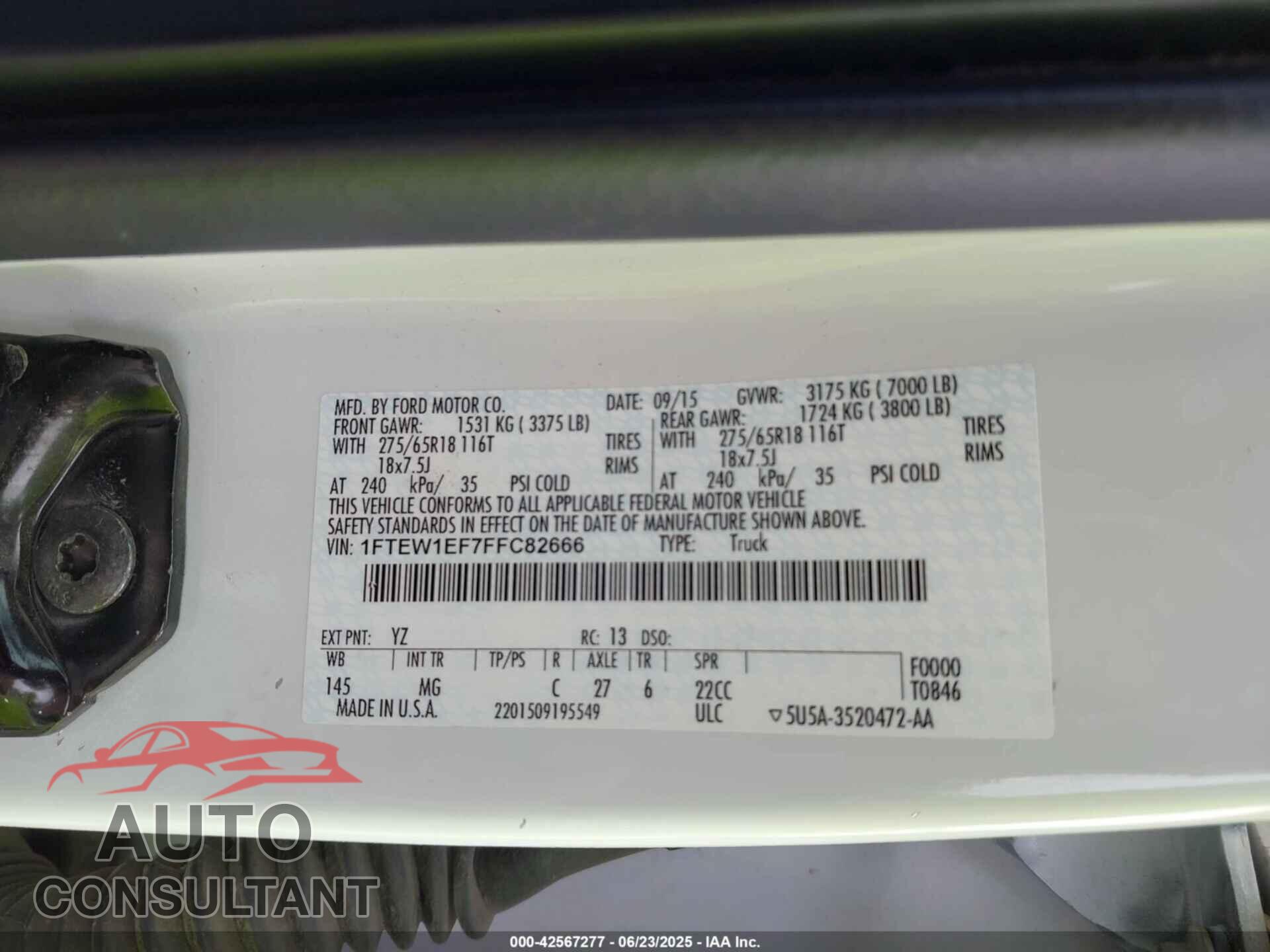 FORD F-150 2015 - 1FTEW1EF7FFC82666
