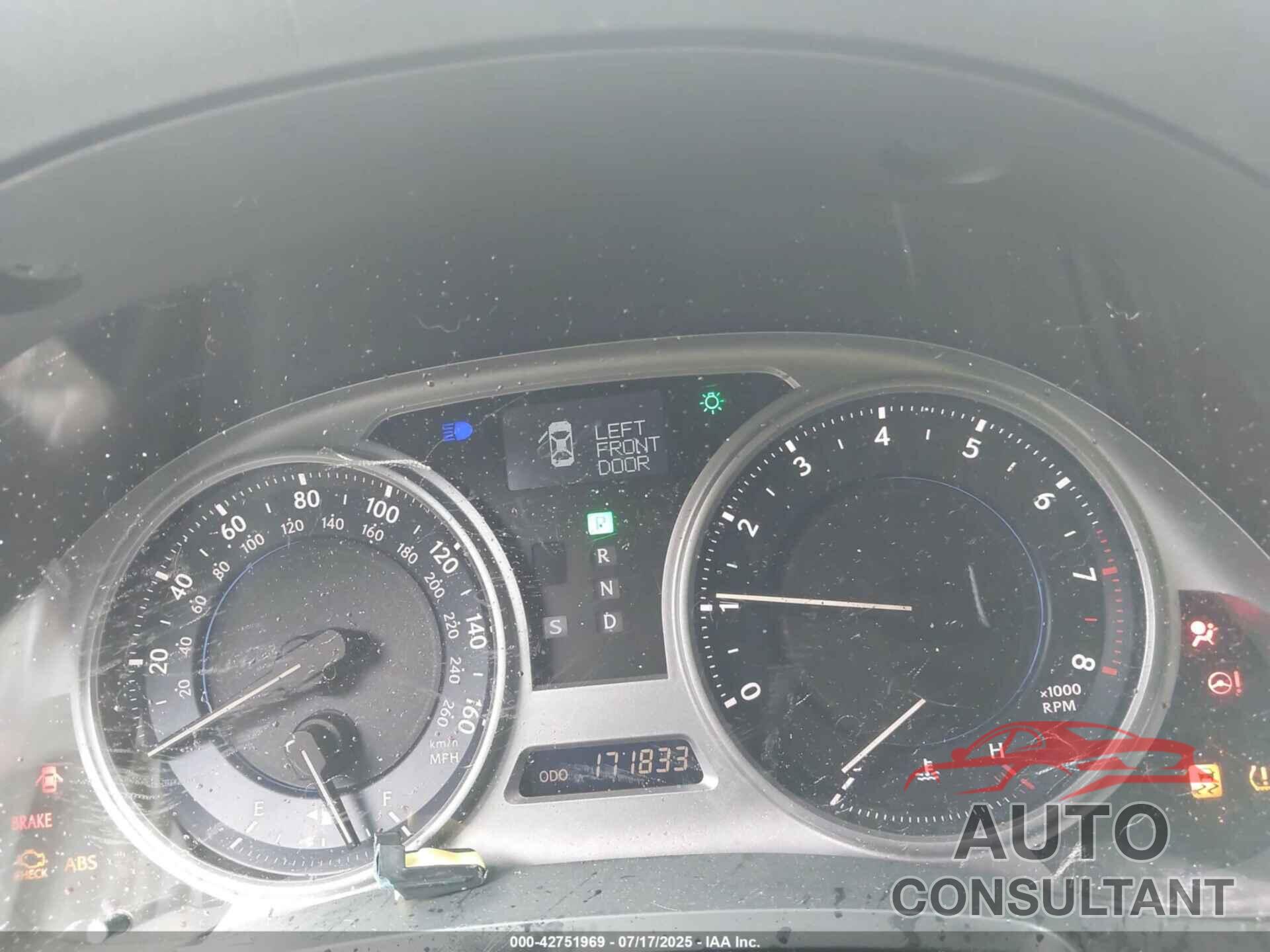 LEXUS IS 250 2010 - JTHBF5C27A5128739