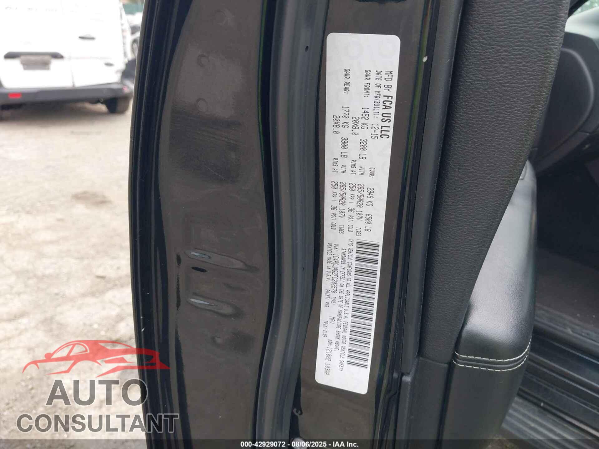 DODGE DURANGO 2015 - 1C4RDJAG2FC202570