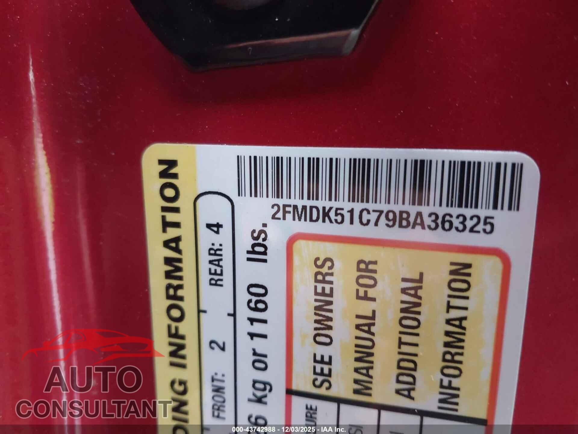 FORD FLEX 2009 - 2FMDK51C79BA36325
