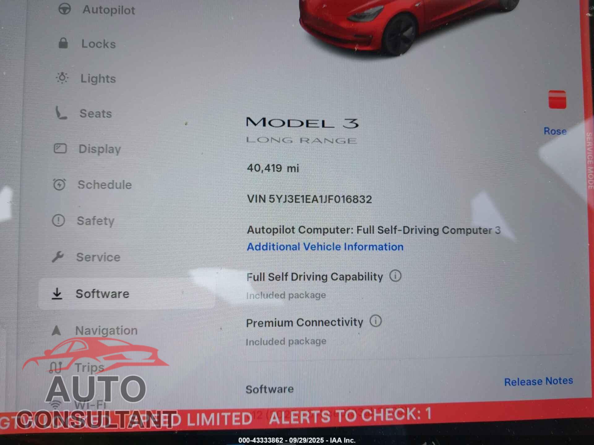 TESLA MODEL 3 2018 - 5YJ3E1EA1JF016832
