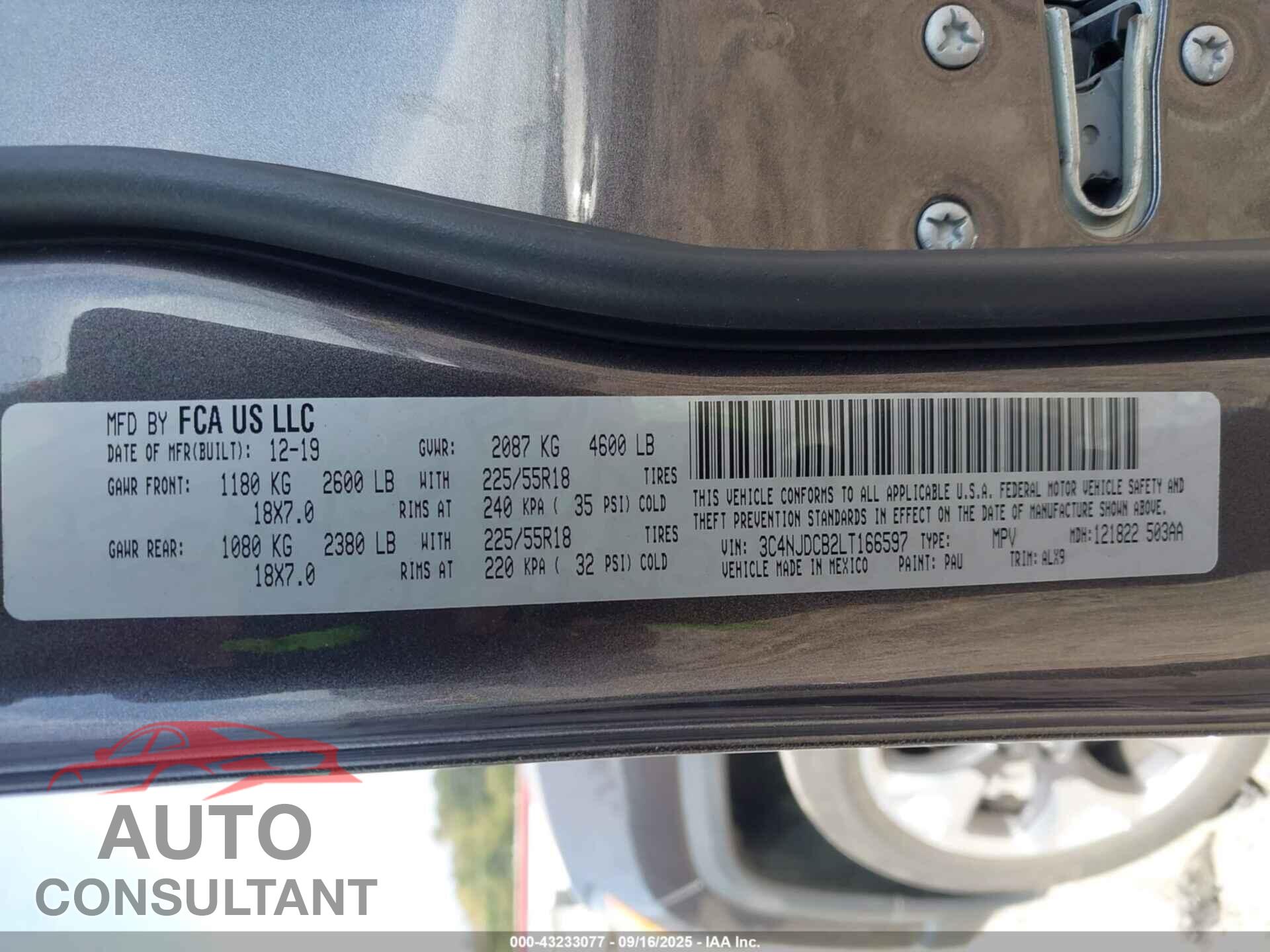 JEEP COMPASS 2020 - 3C4NJDCB2LT166597