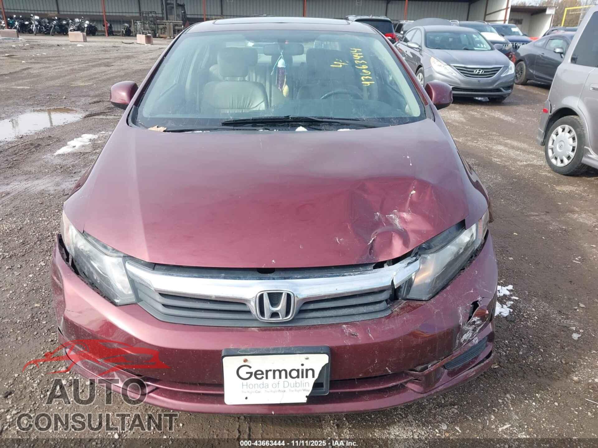 HONDA CIVIC 2012 - 19XFB2F98CE066801