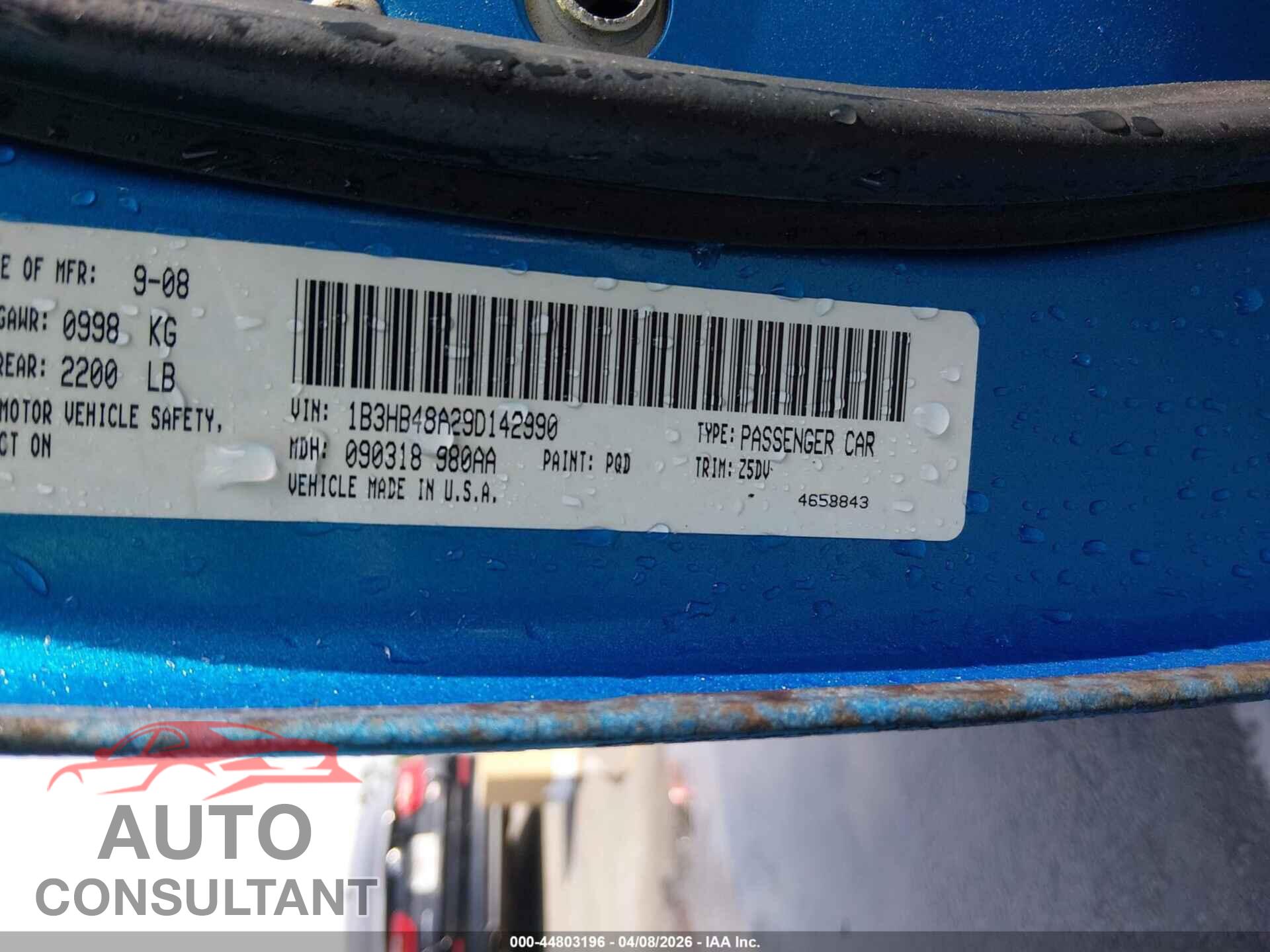 DODGE CALIBER 2009 - 1B3HB48A29D142990