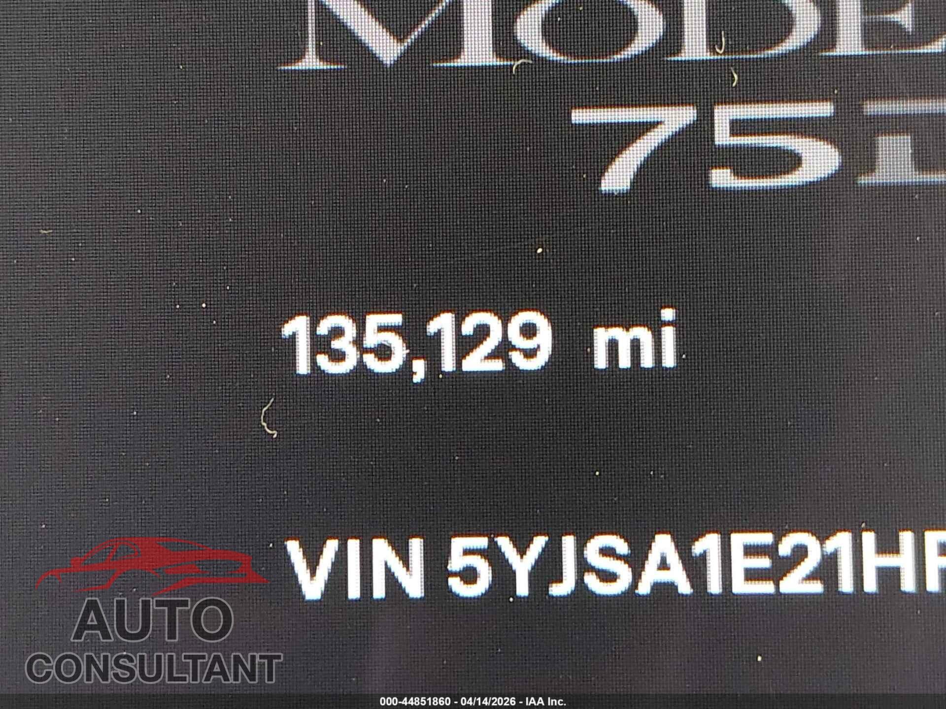 TESLA MODEL S 2017 - 5YJSA1E21HF198428