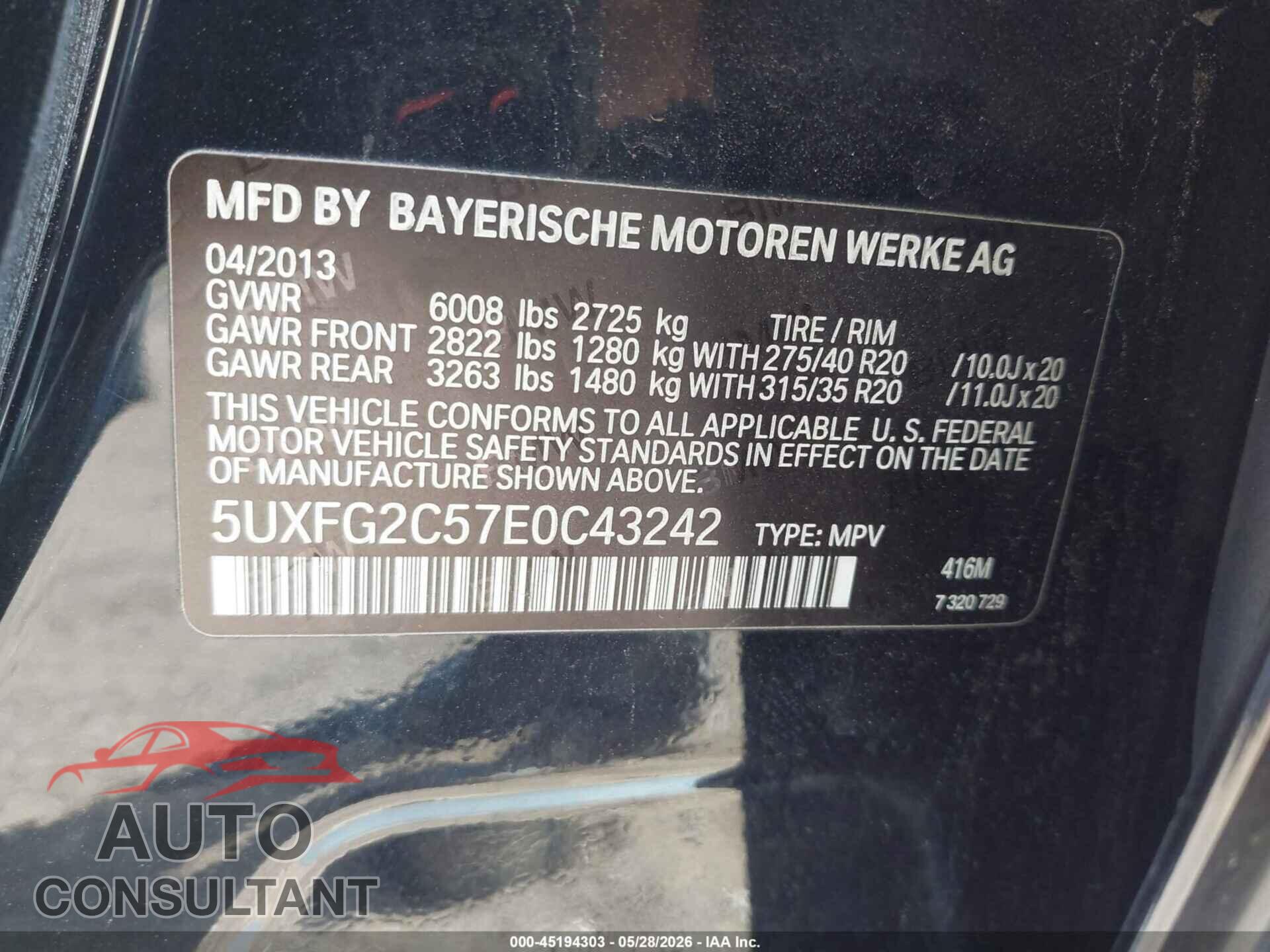 BMW X6 2014 - 5UXFG2C57E0C43242
