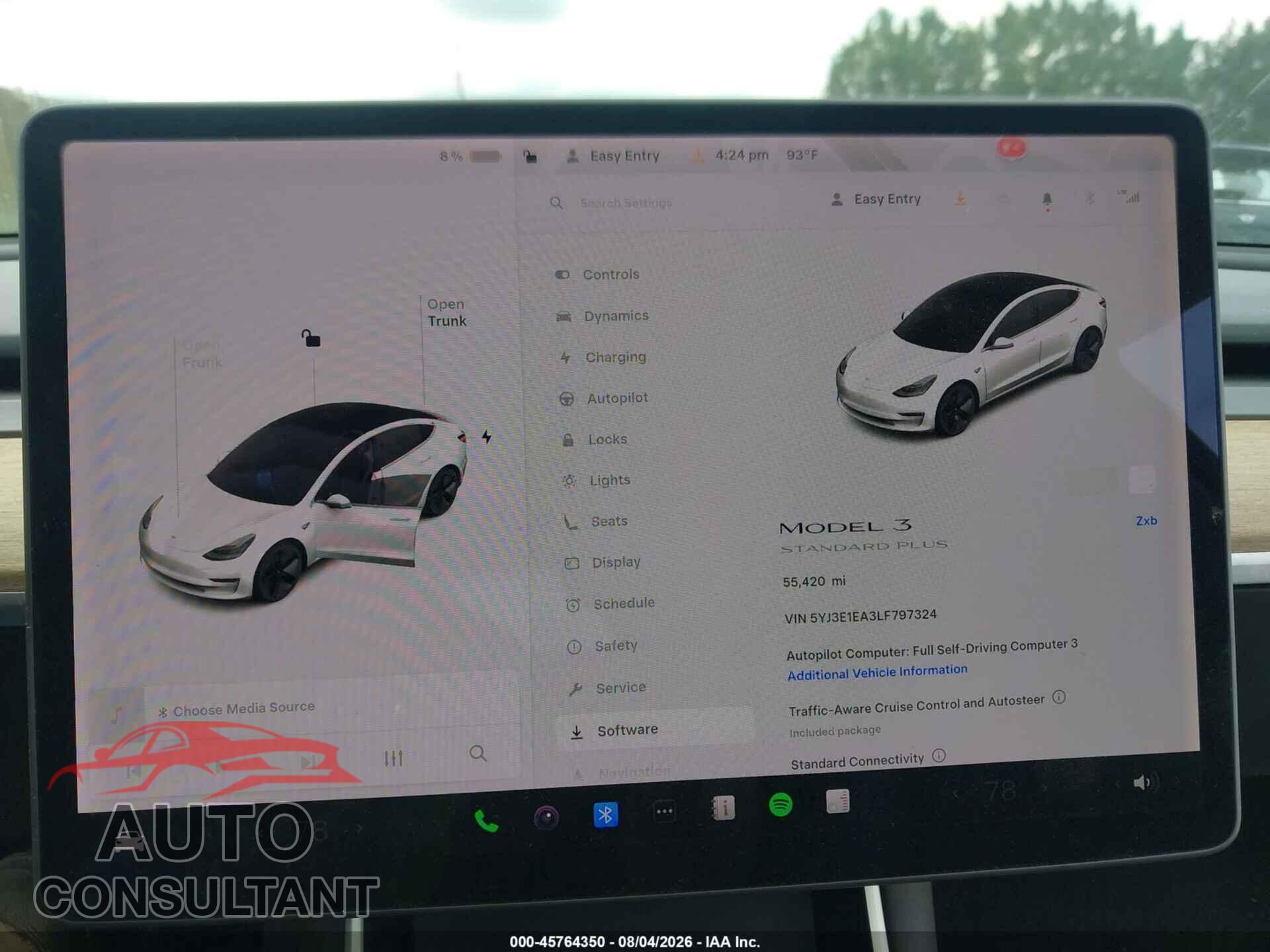 TESLA MODEL 3 2020 - 5YJ3E1EA3LF797324