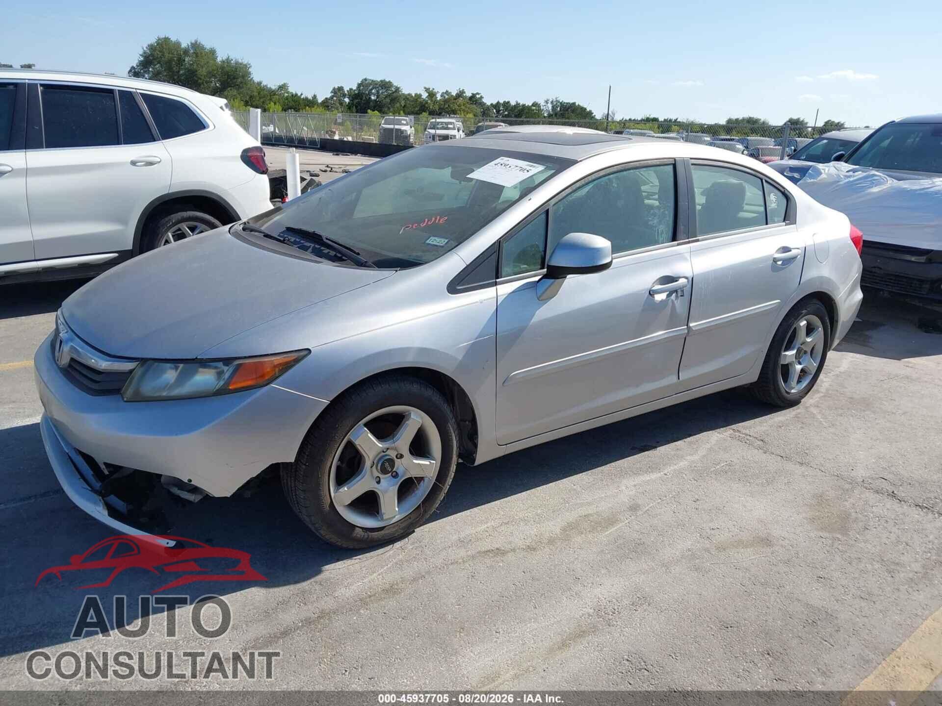 HONDA CIVIC 2012 - 19XFB2F88CE310972