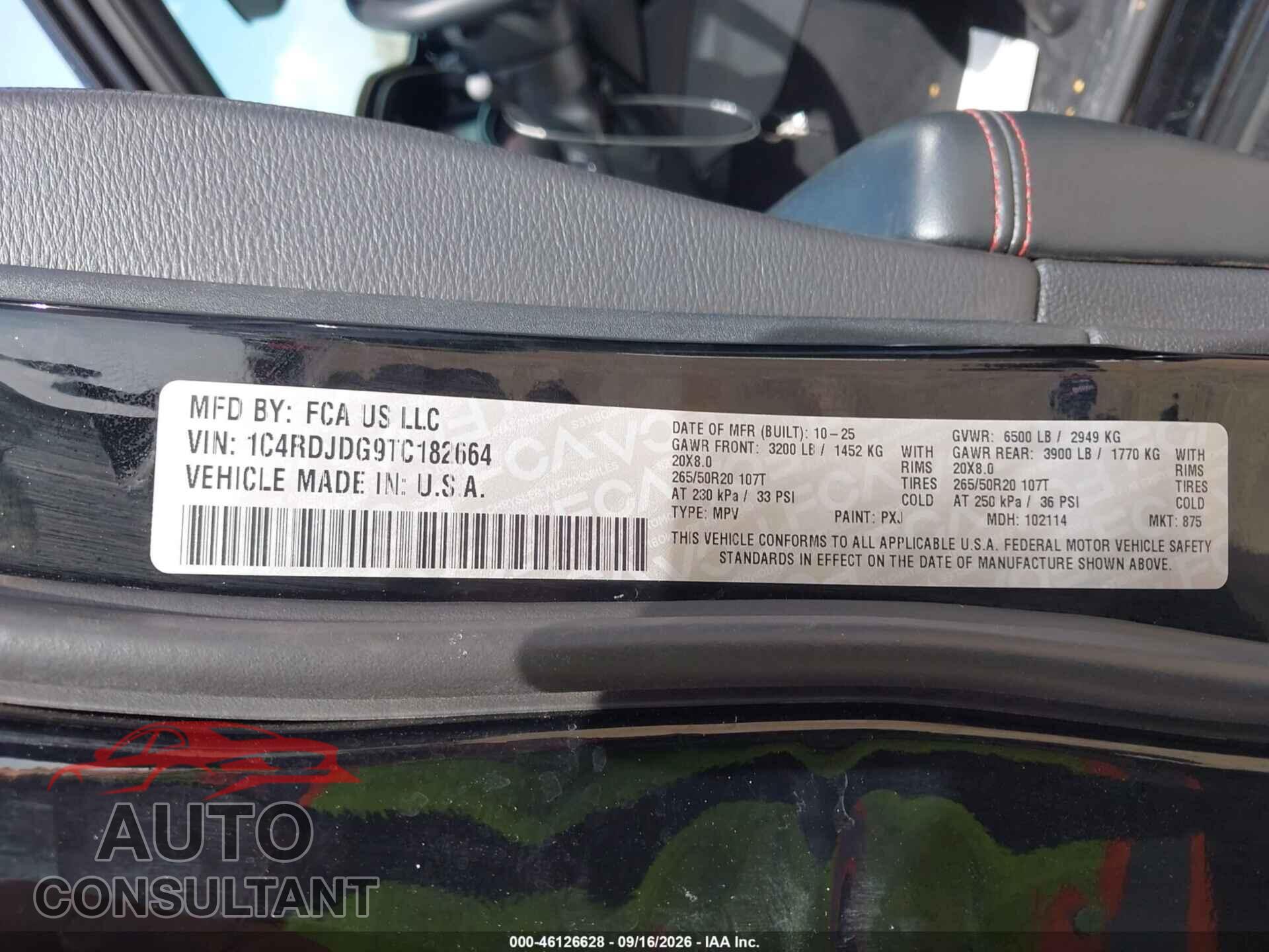 DODGE DURANGO 2026 - 1C4RDJDG9TC182664