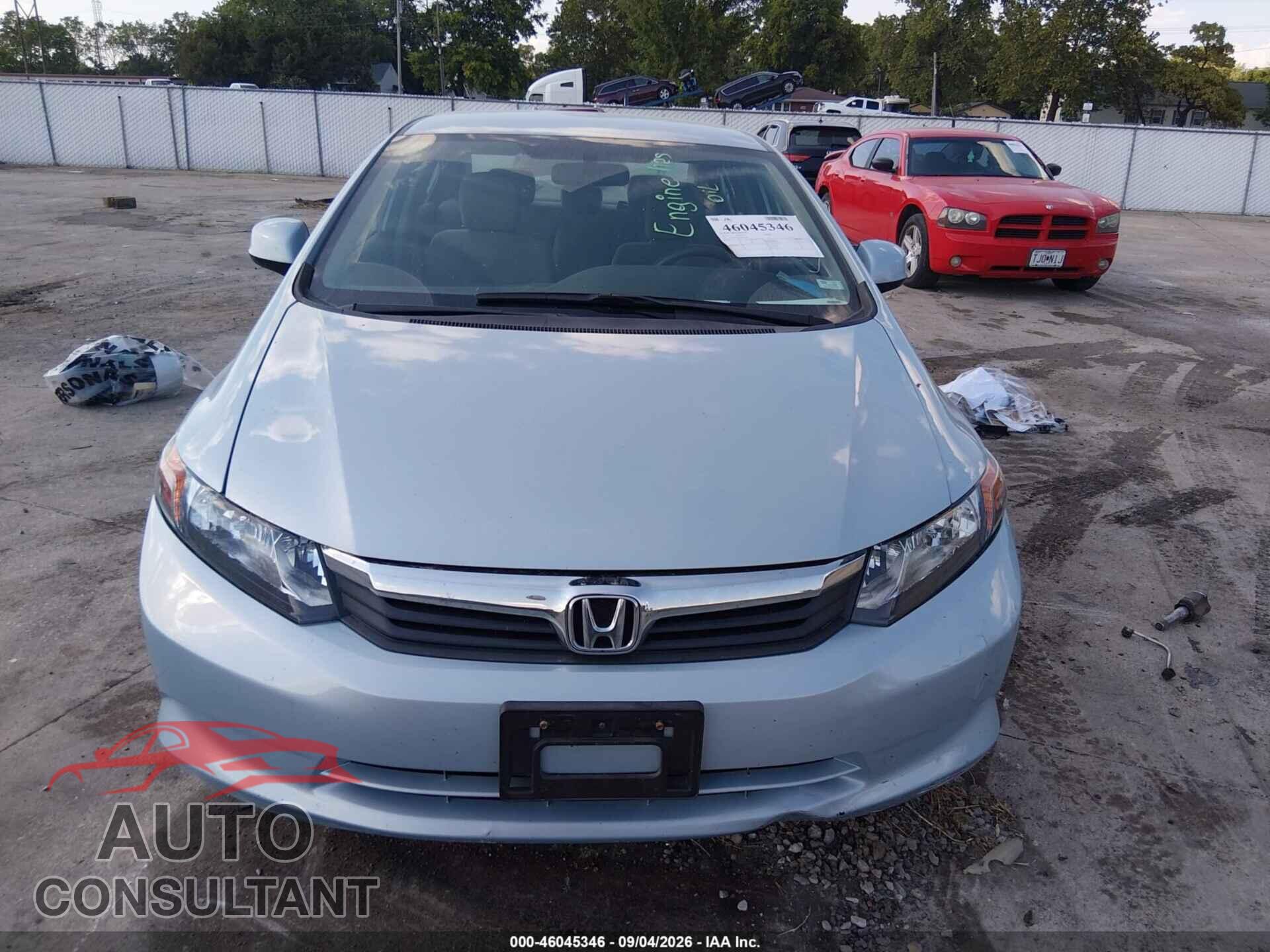 HONDA CIVIC 2012 - 19XFB2F54CE016295