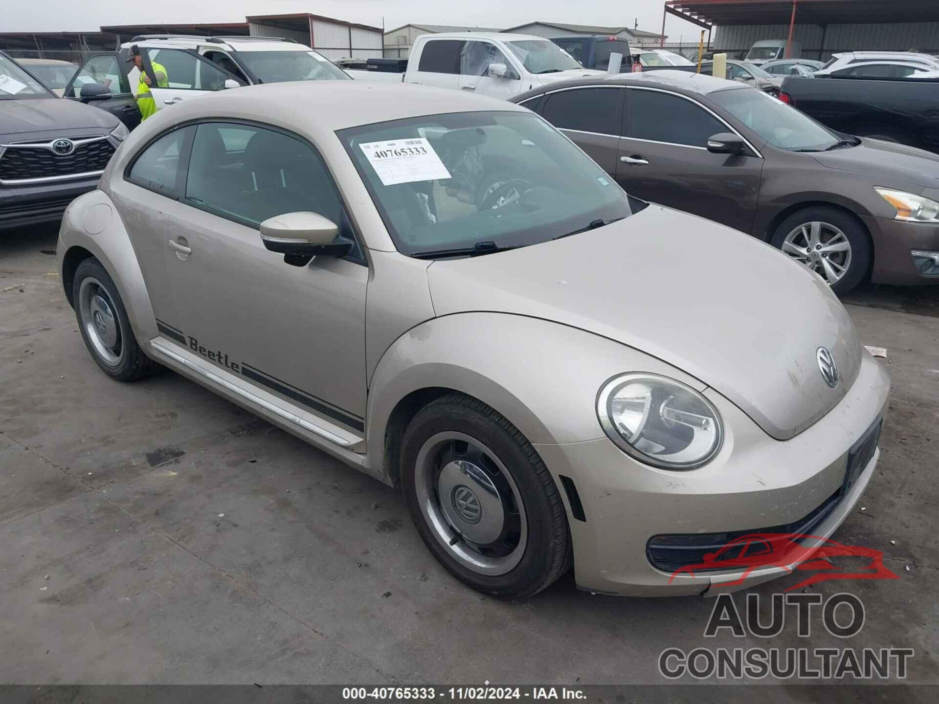 VOLKSWAGEN BEETLE 2012 - 3VWJX7ATXCM646954