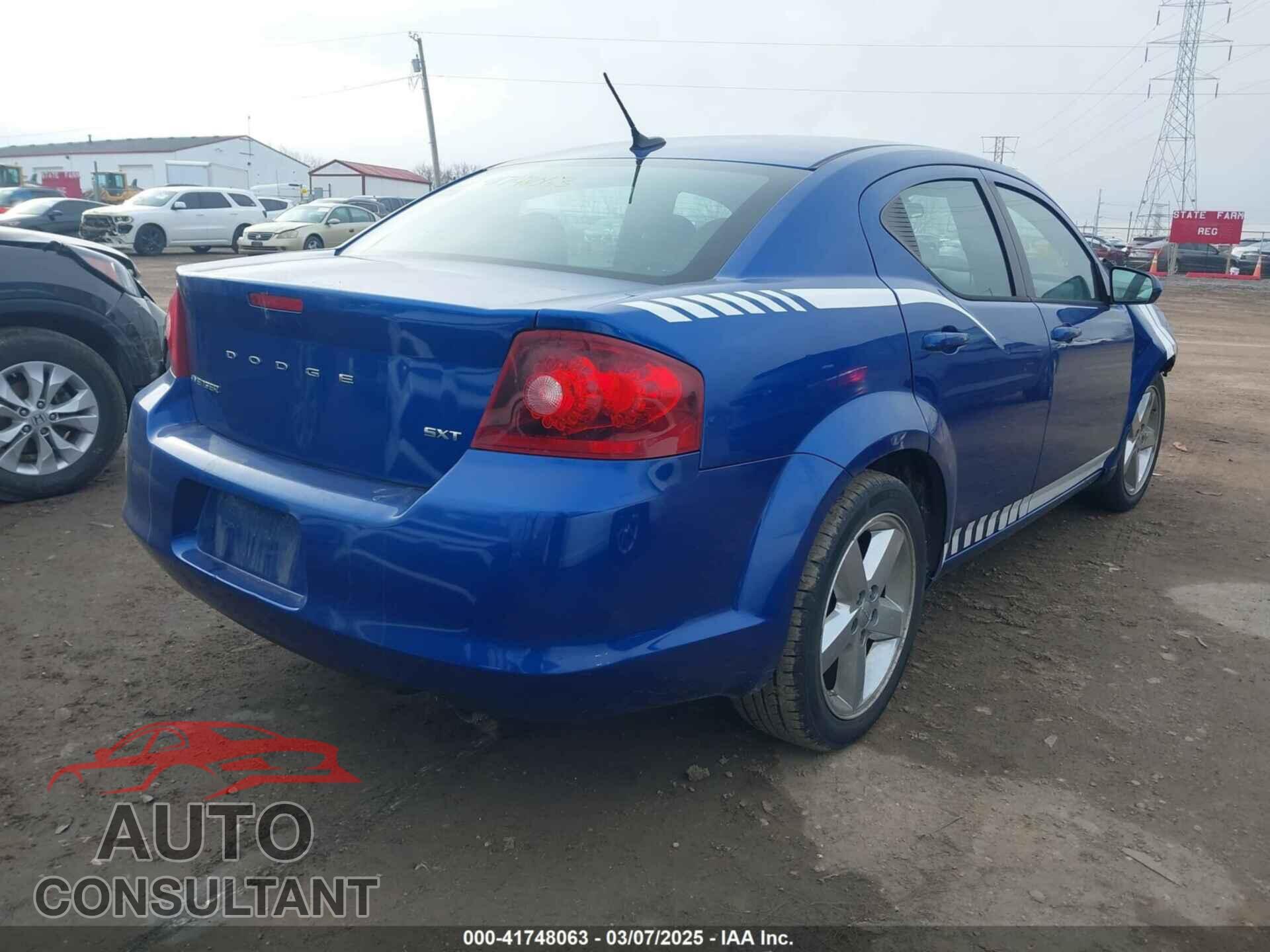 DODGE AVENGER 2012 - 1C3CDZCB9CN312350