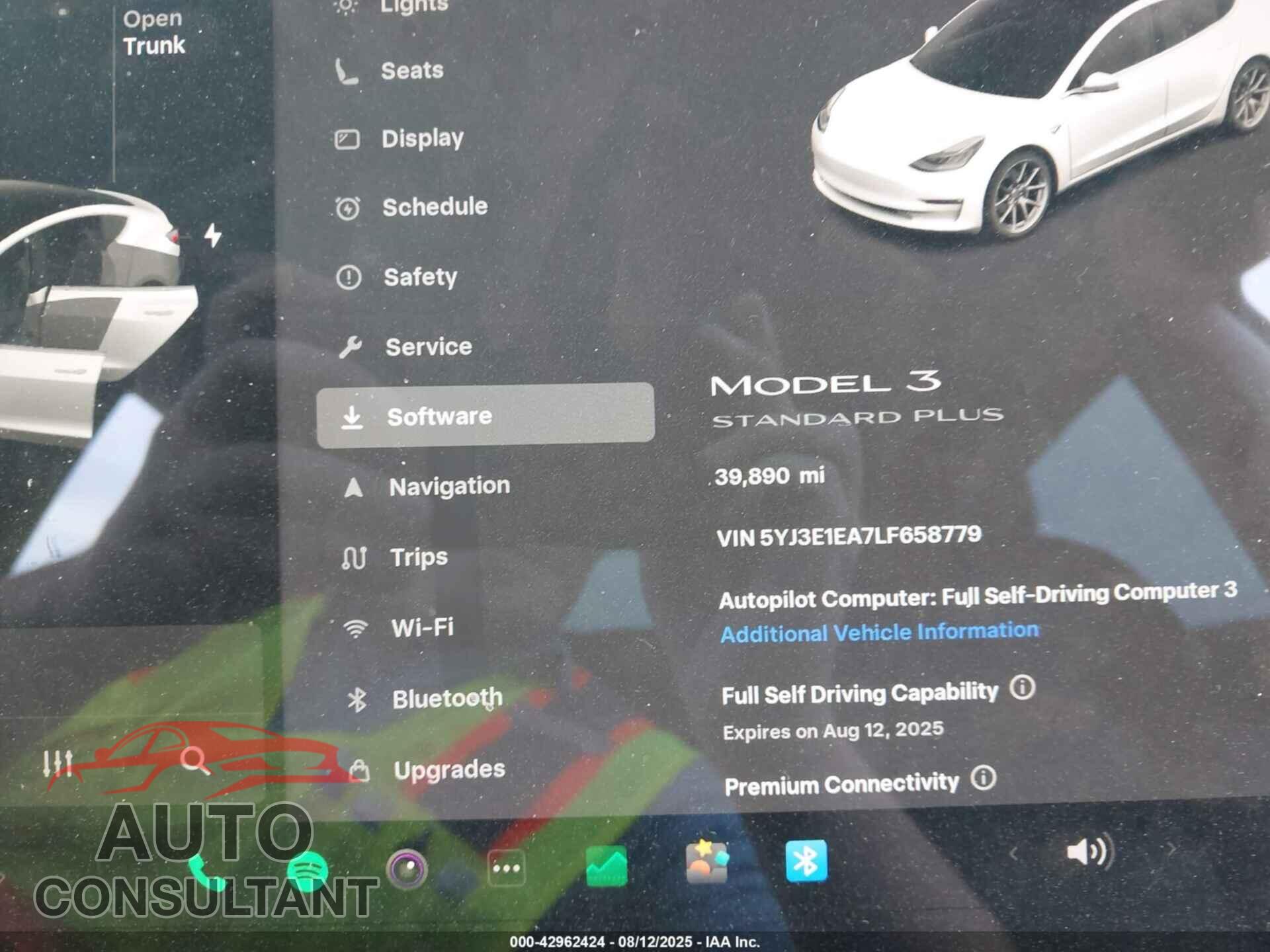 TESLA MODEL 3 2020 - 5YJ3E1EA7LF658779