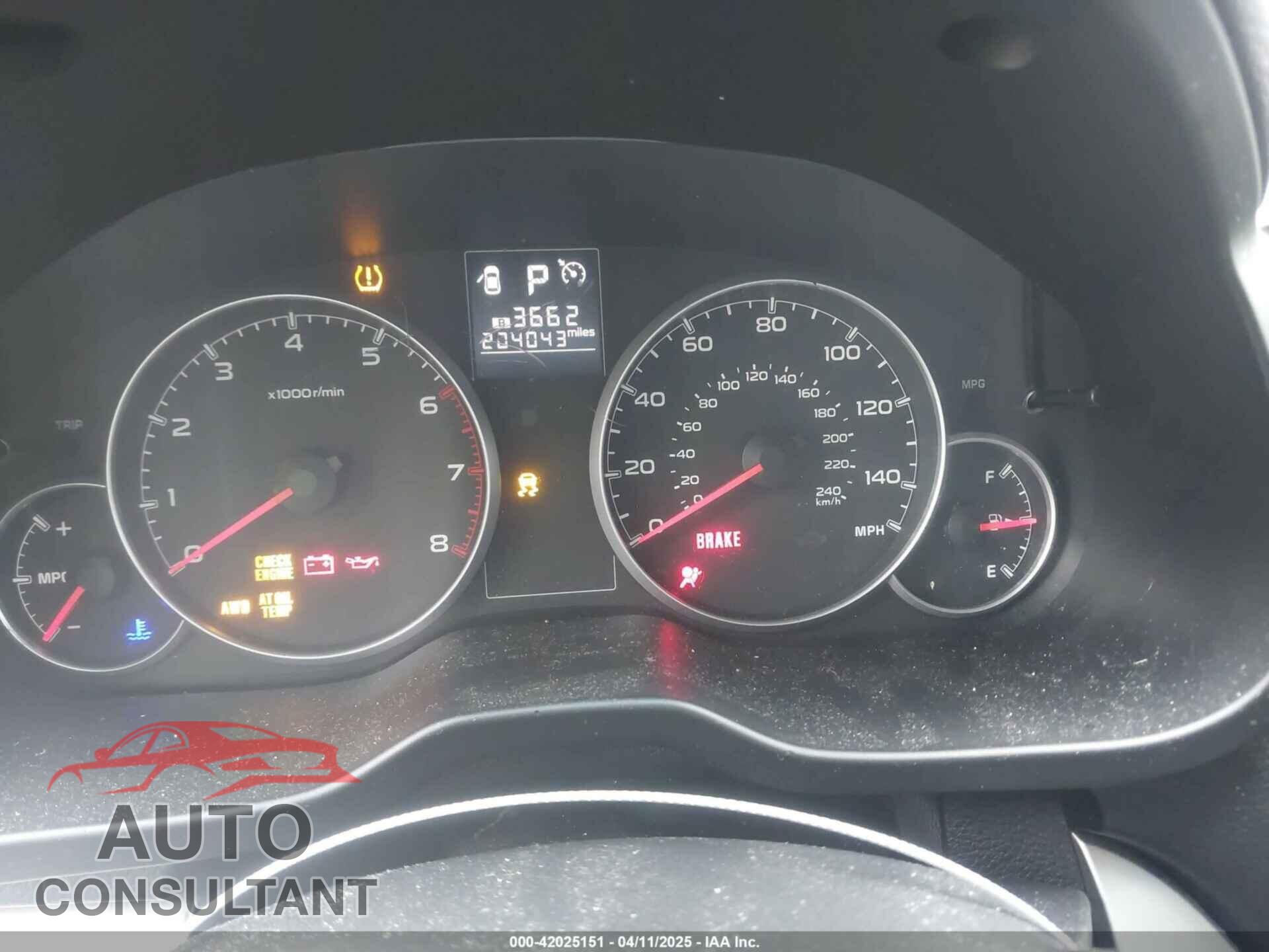 SUBARU OUTBACK 2013 - 4S4BRBGC7D3213103