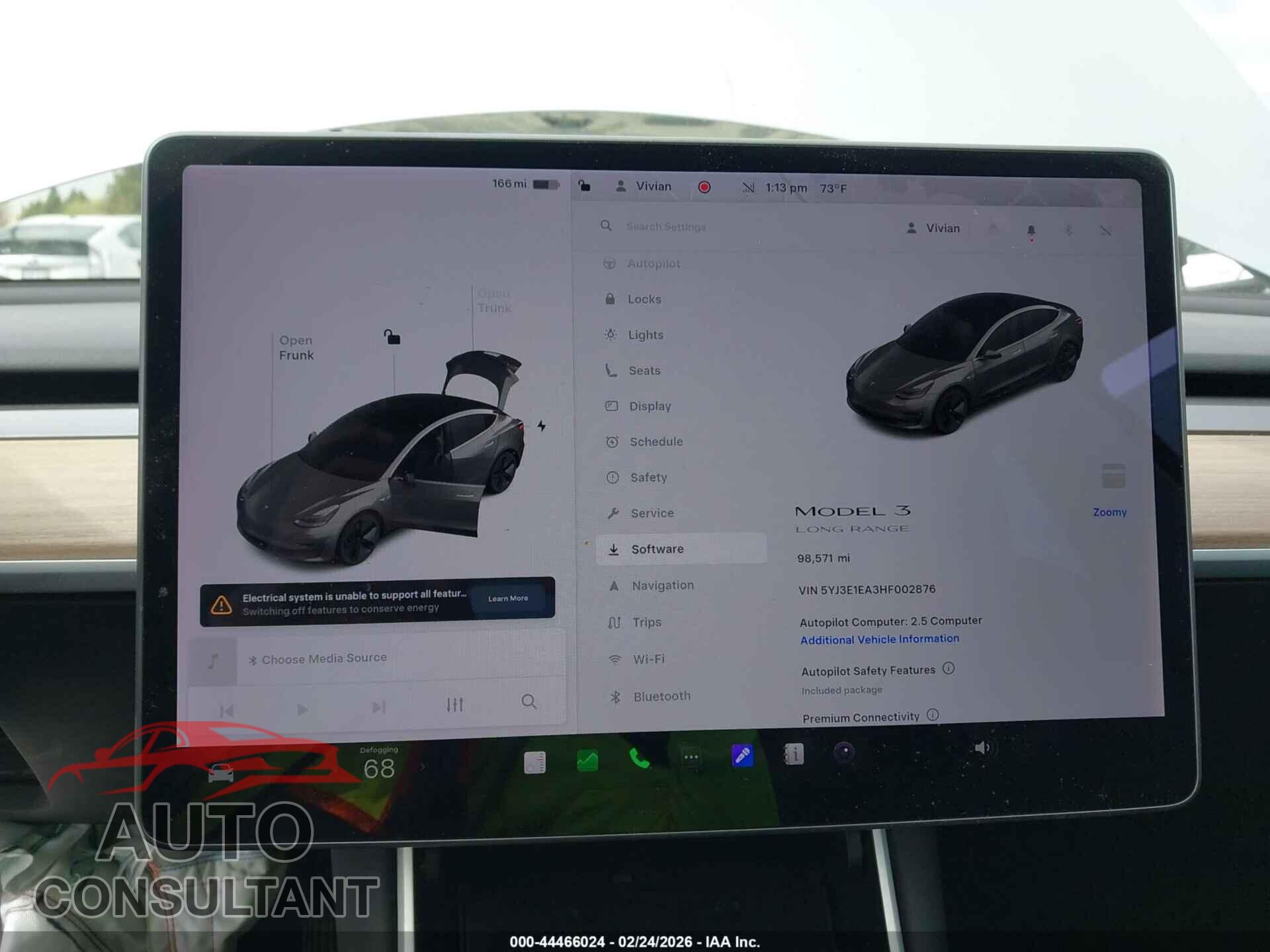 TESLA MODEL 3 2017 - 5YJ3E1EA3HF002876