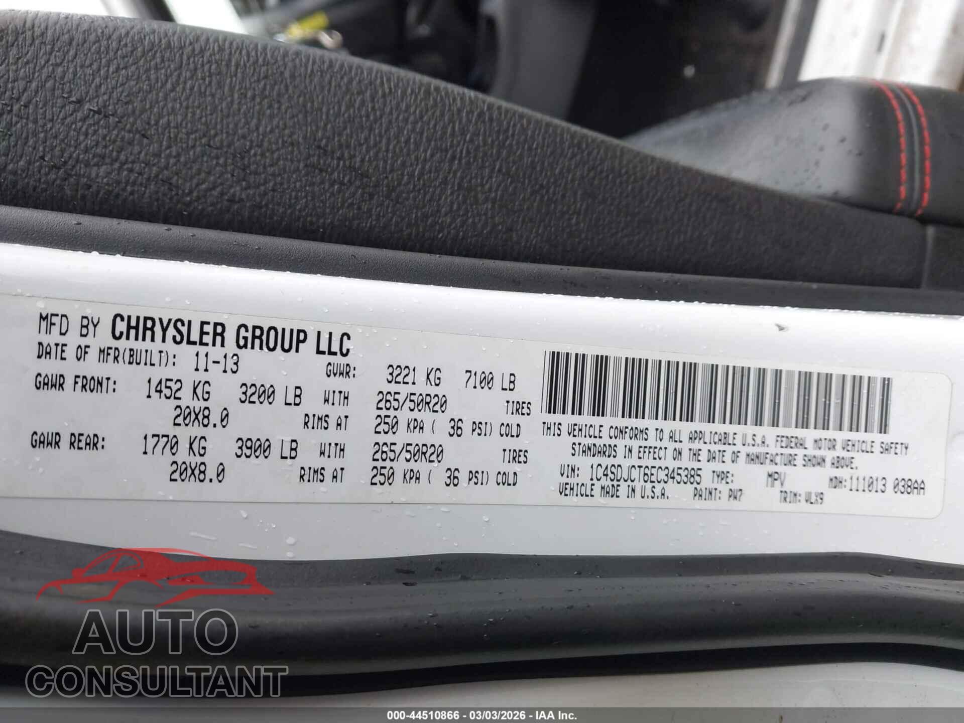 DODGE DURANGO 2014 - 1C4SDJCT6EC345385