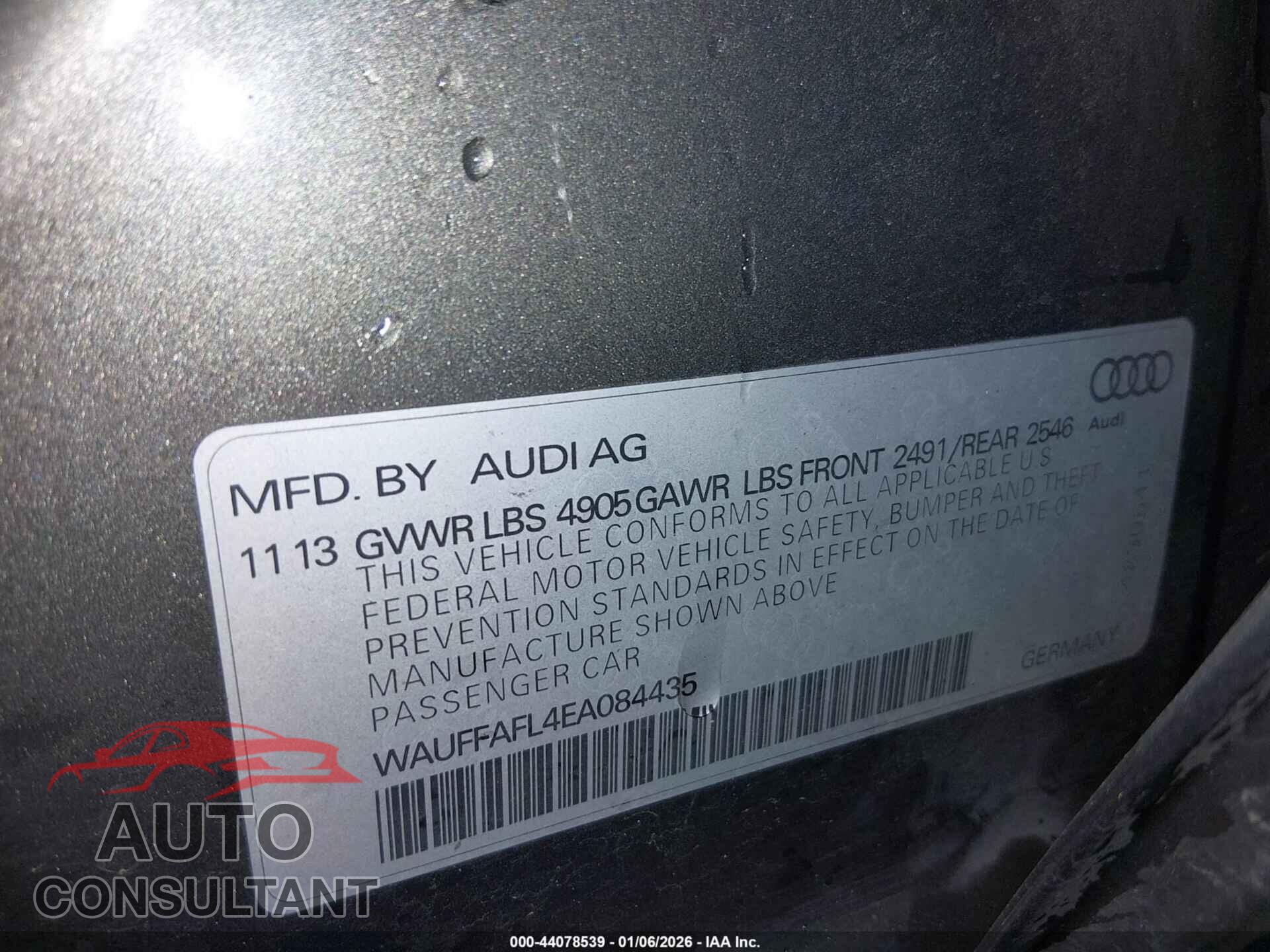 AUDI A4 2014 - WAUFFAFL4EA084435