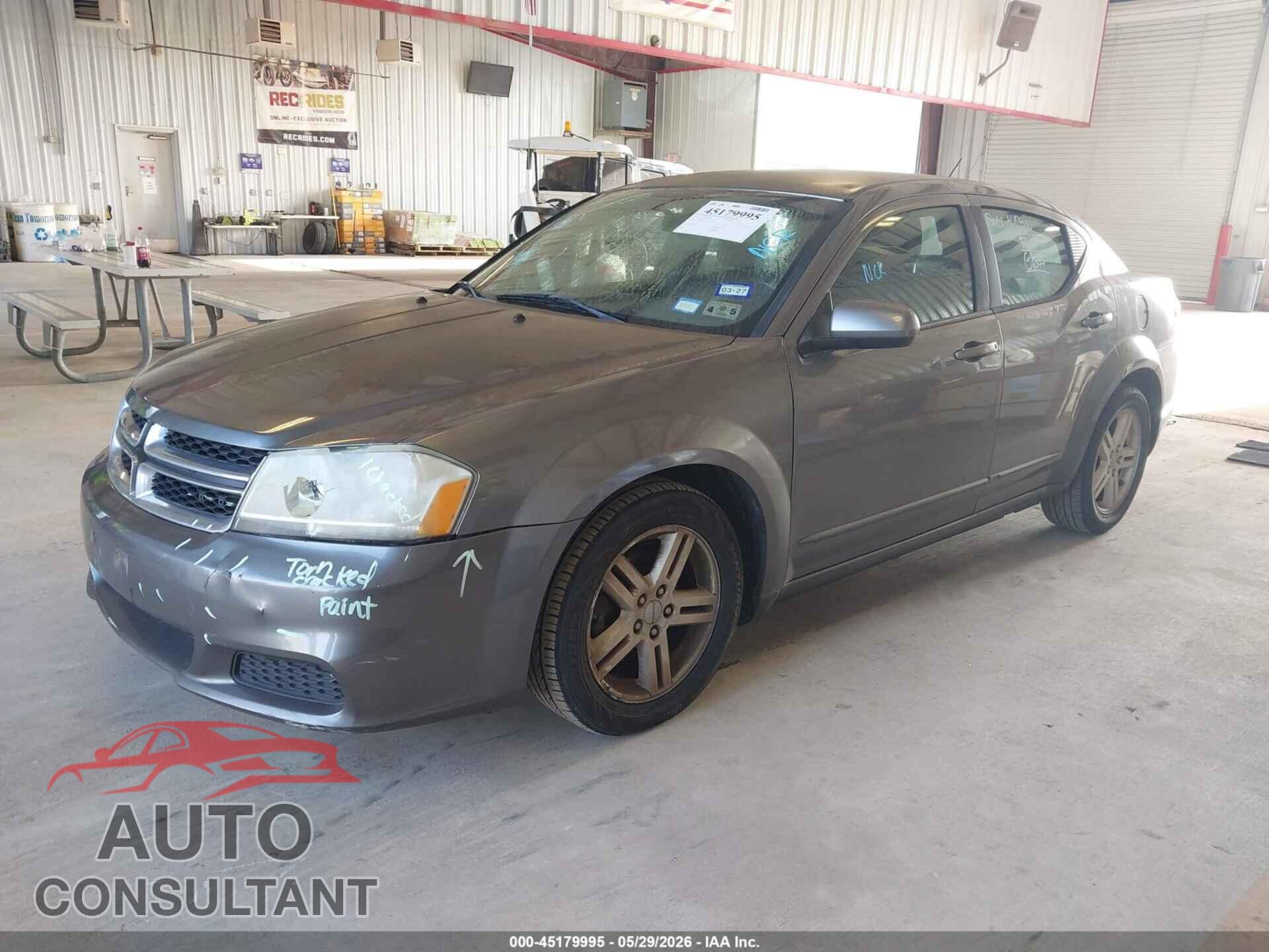 DODGE AVENGER 2012 - 1C3CDZCB4CN156444