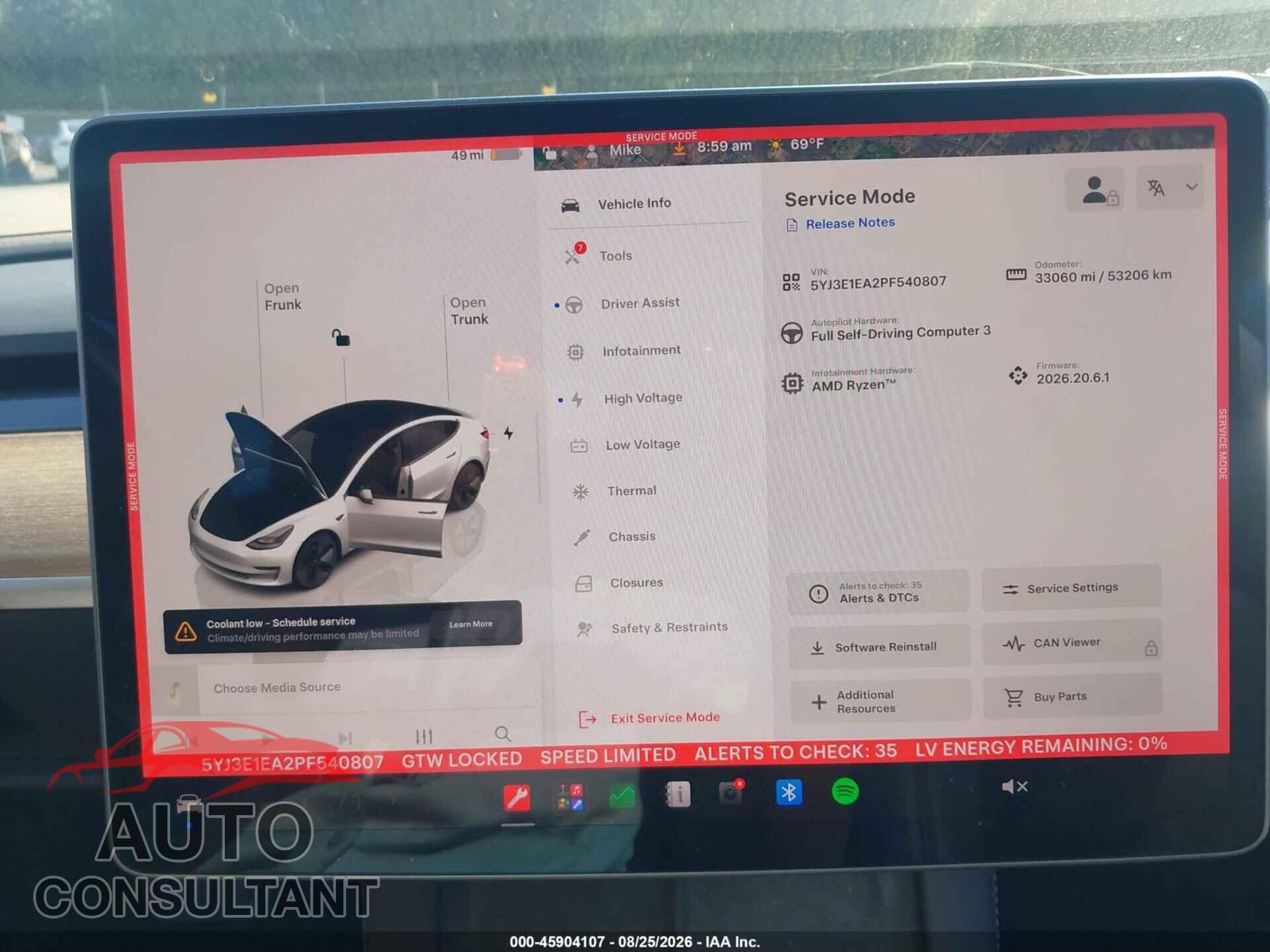 TESLA MODEL 3 2023 - 5YJ3E1EA2PF540807