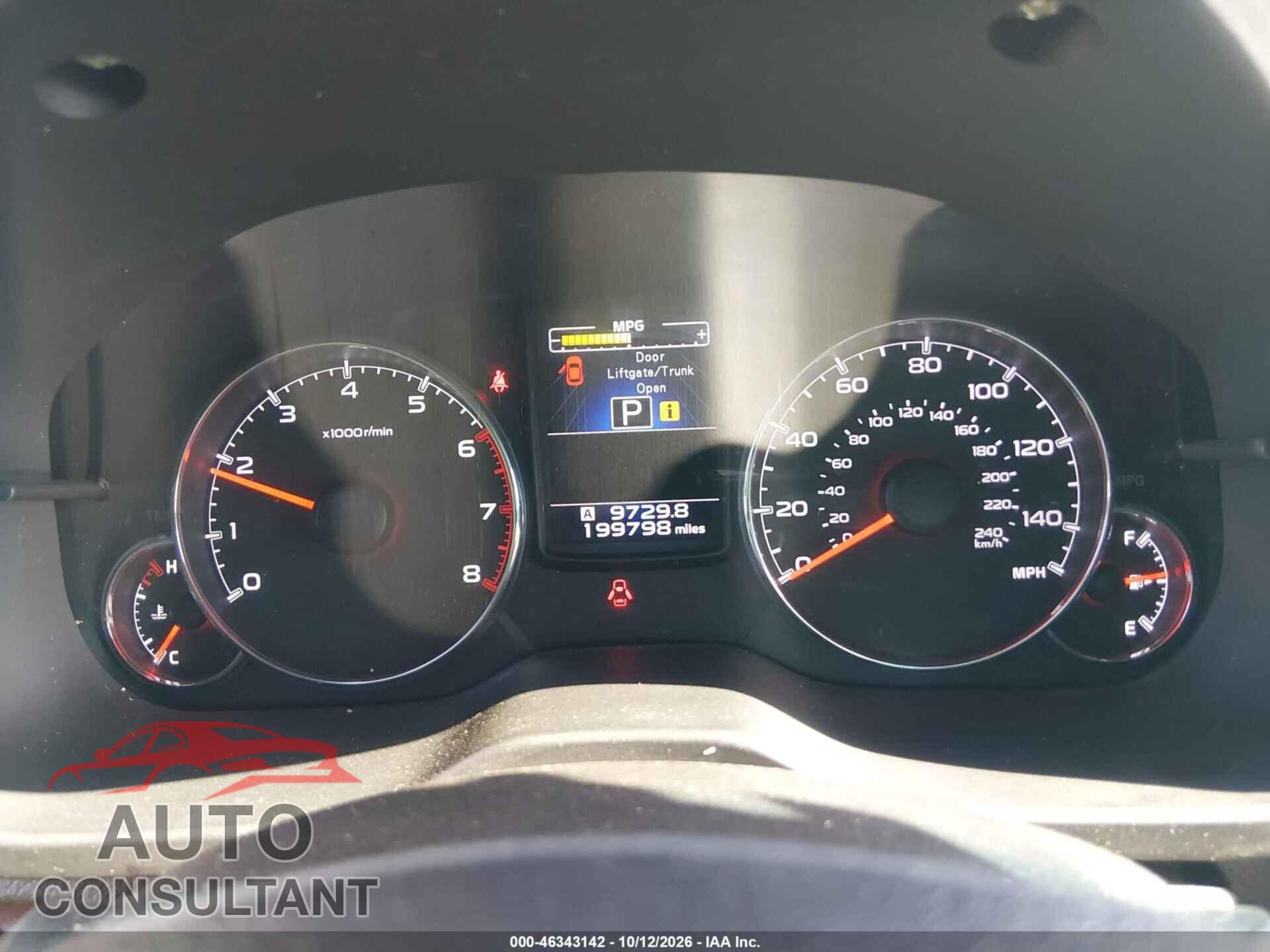 SUBARU OUTBACK 2014 - 4S4BRBLC8E3299206