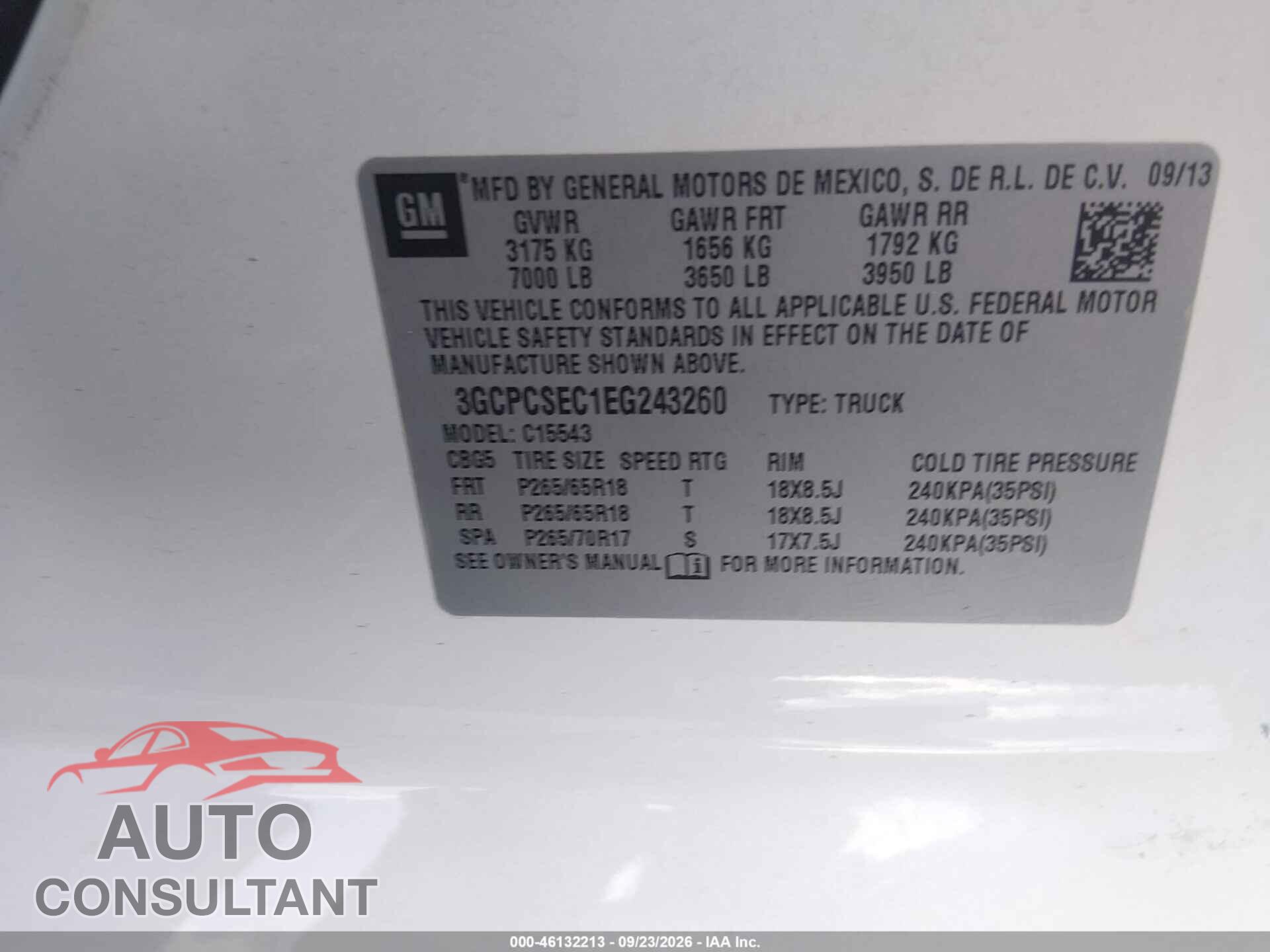 CHEVROLET SILVERADO 1500 2014 - 3GCPCSEC1EG243260
