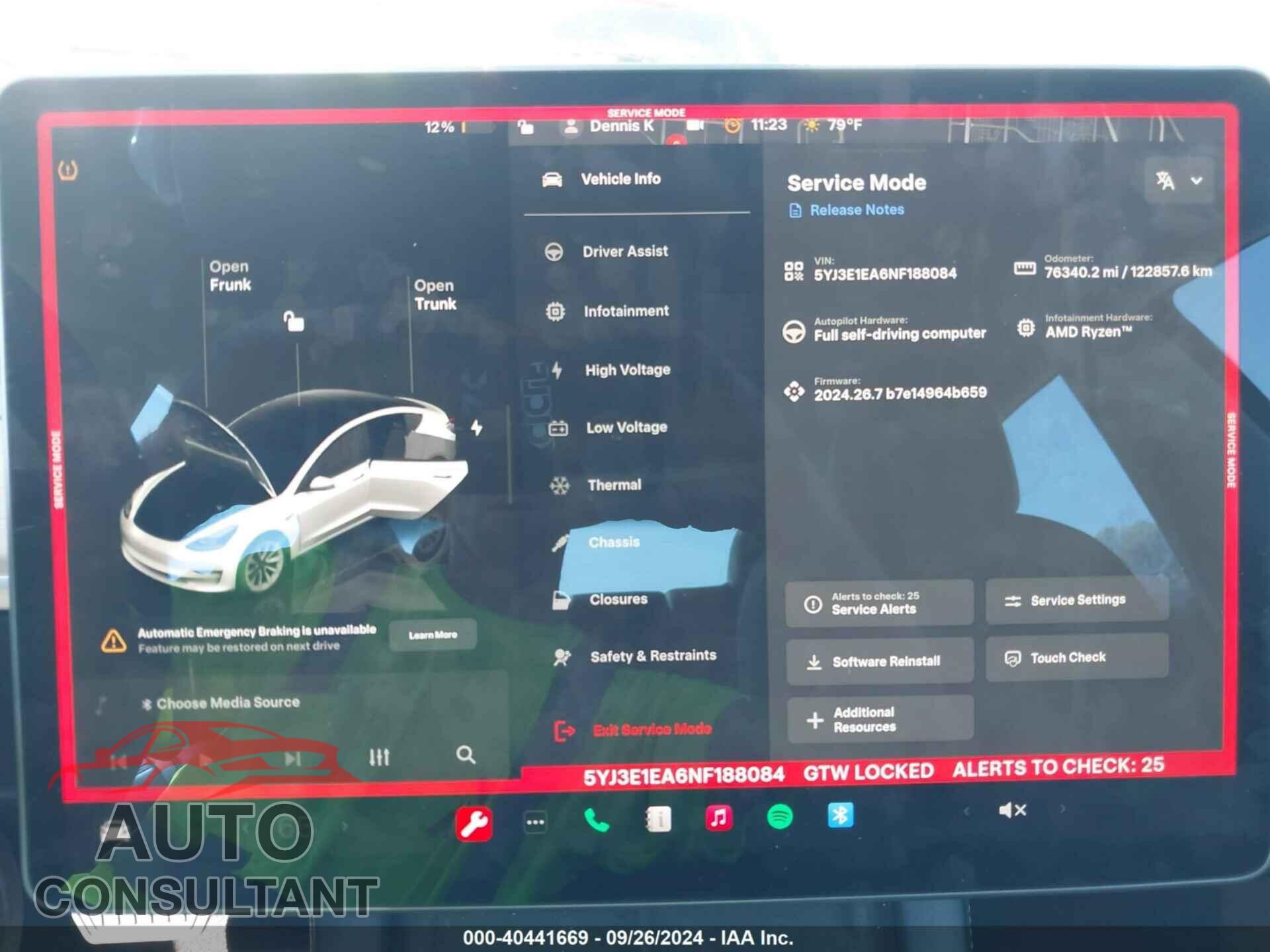 TESLA MODEL 3 2022 - 5YJ3E1EA6NF188084