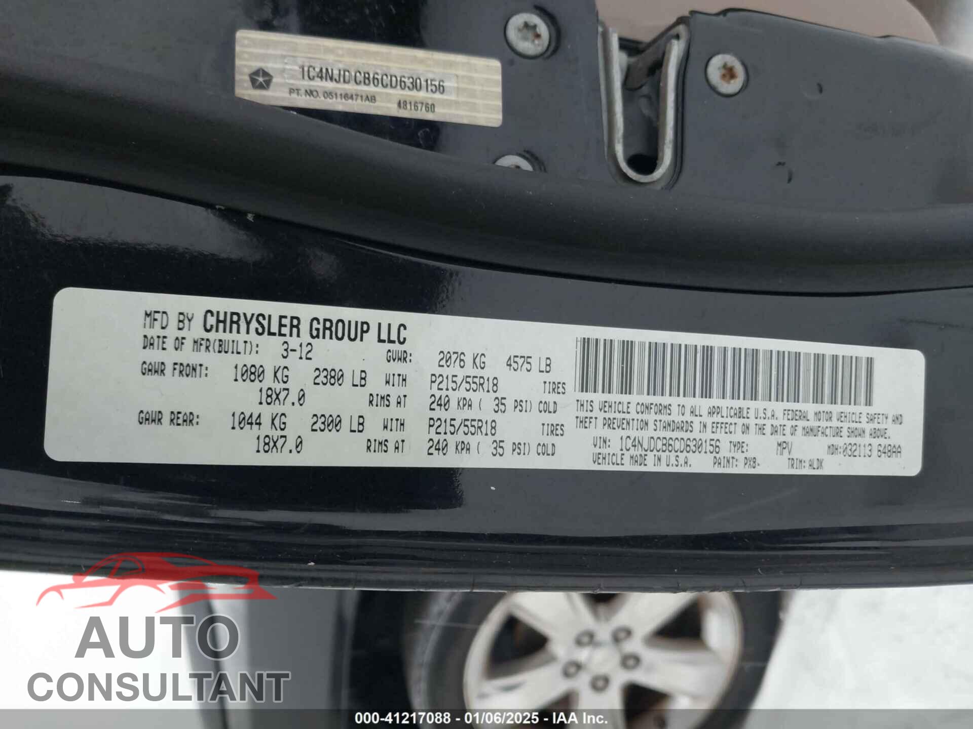 JEEP COMPASS 2012 - 1C4NJDCB6CD630156