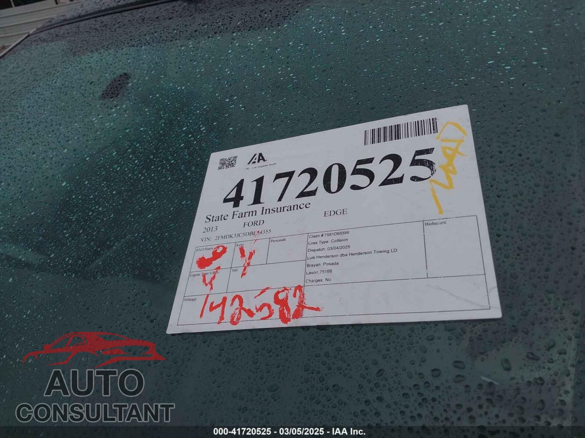 FORD EDGE 2013 - 2FMDK3JC5DBE34355