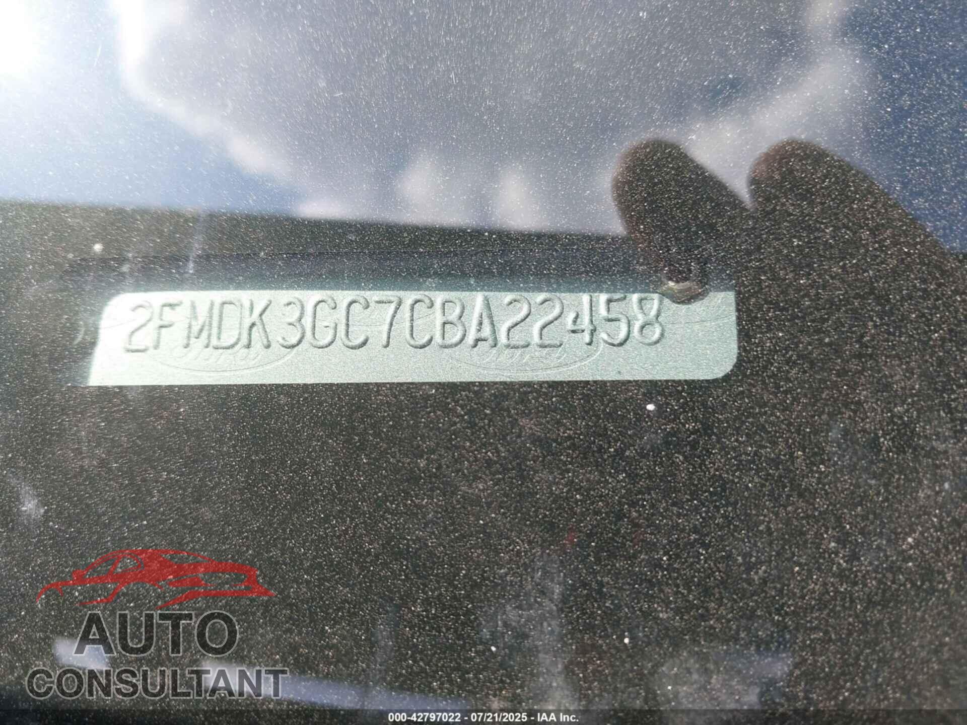 FORD EDGE 2012 - 2FMDK3GC7CBA22458