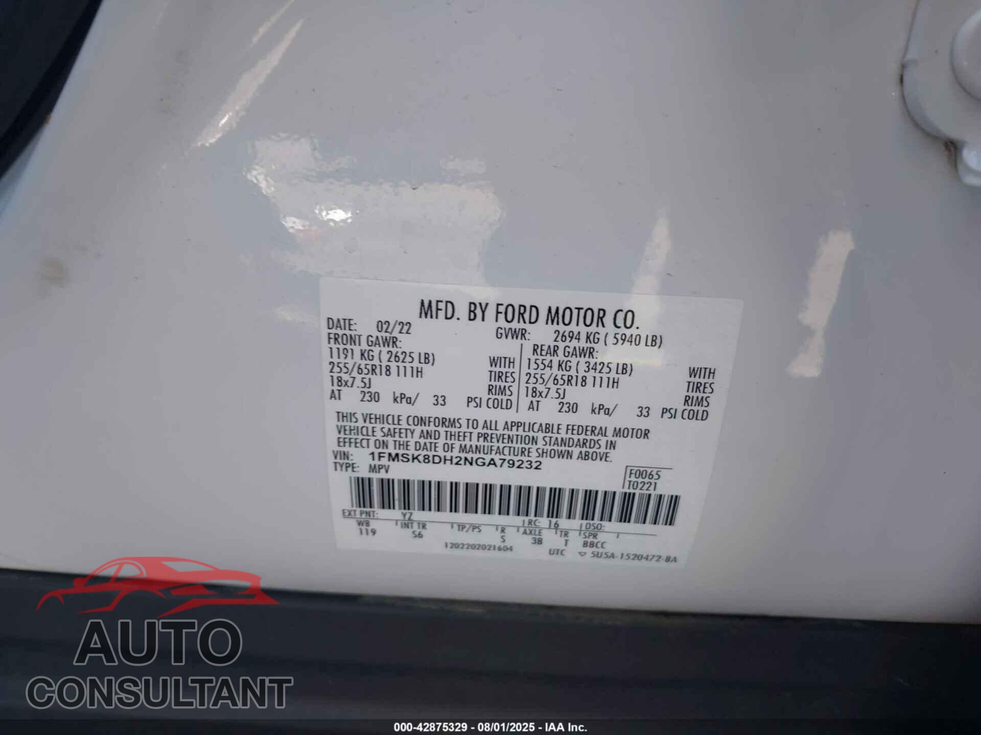 FORD EXPLORER 2022 - 1FMSK8DH2NGA79232