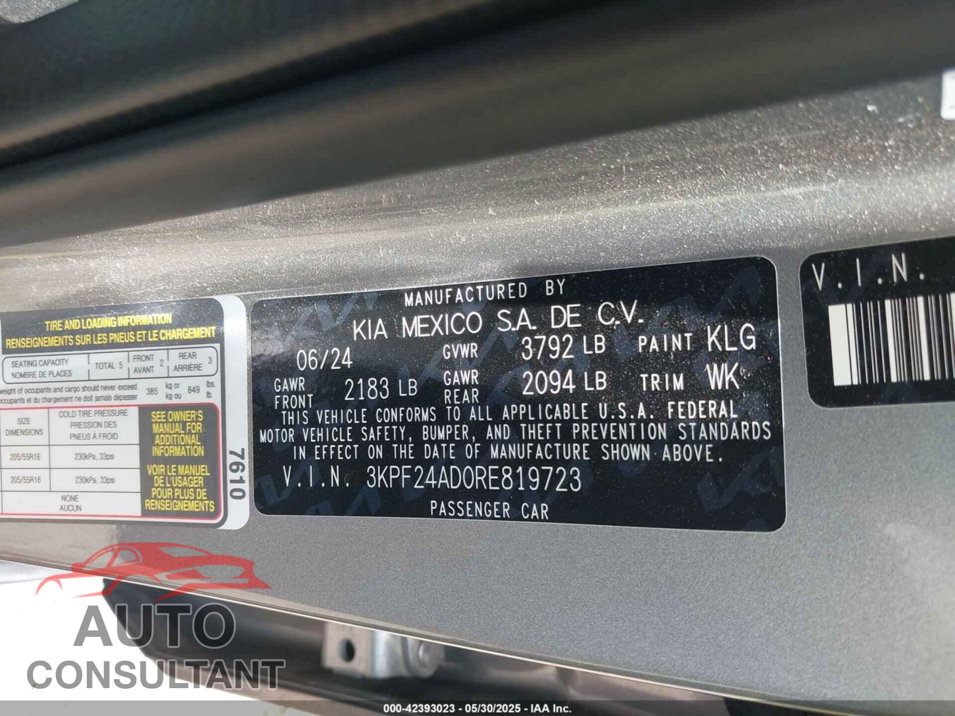 KIA FORTE 2024 - 3KPF24AD0RE819723