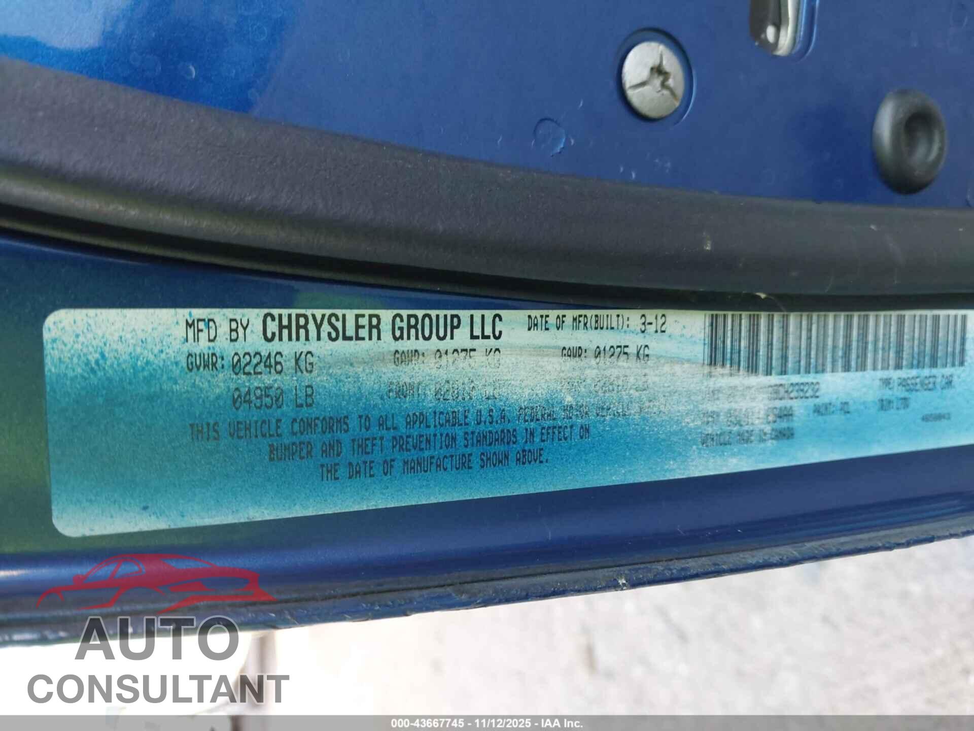 DODGE CHALLENGER 2012 - 2C3CDYAG8CH239232