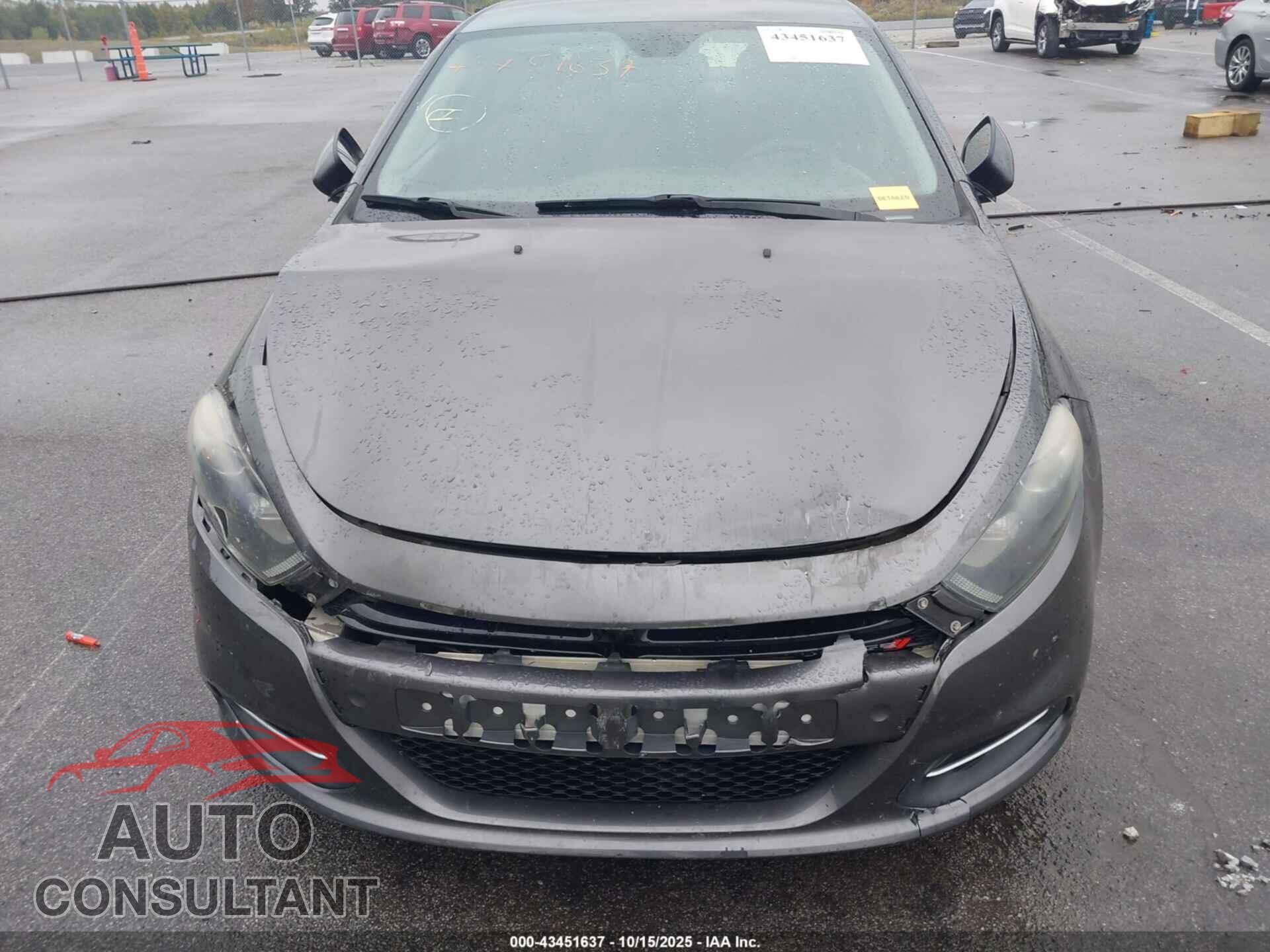DODGE DART 2015 - 1C3CDFBB7FD101707