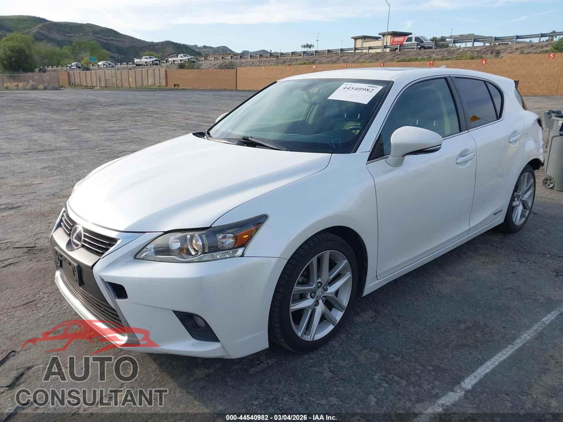 LEXUS CT 2017 - JTHKD5BH2H2291581