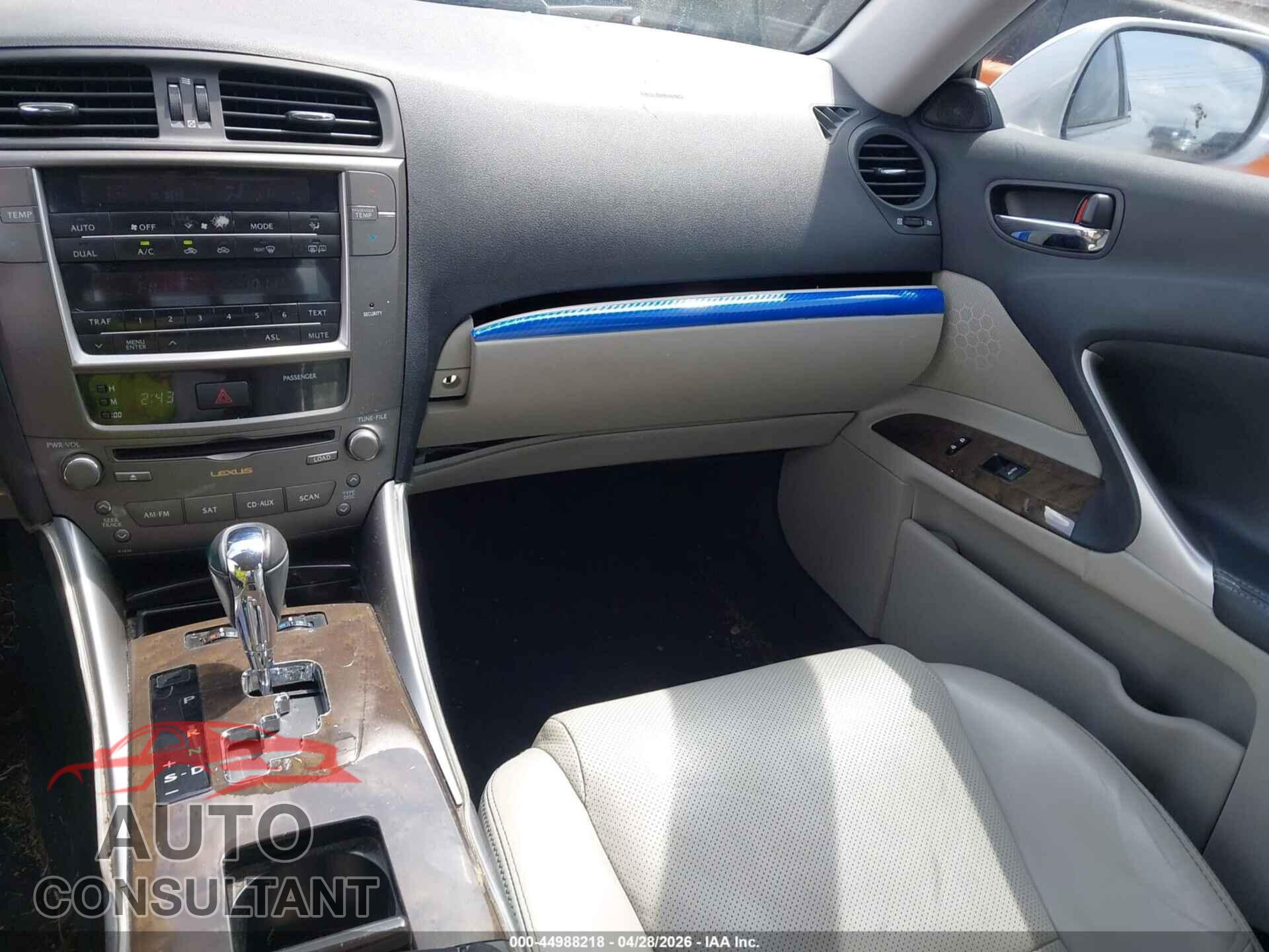 LEXUS IS 250 2012 - JTHBF5C28C5163261