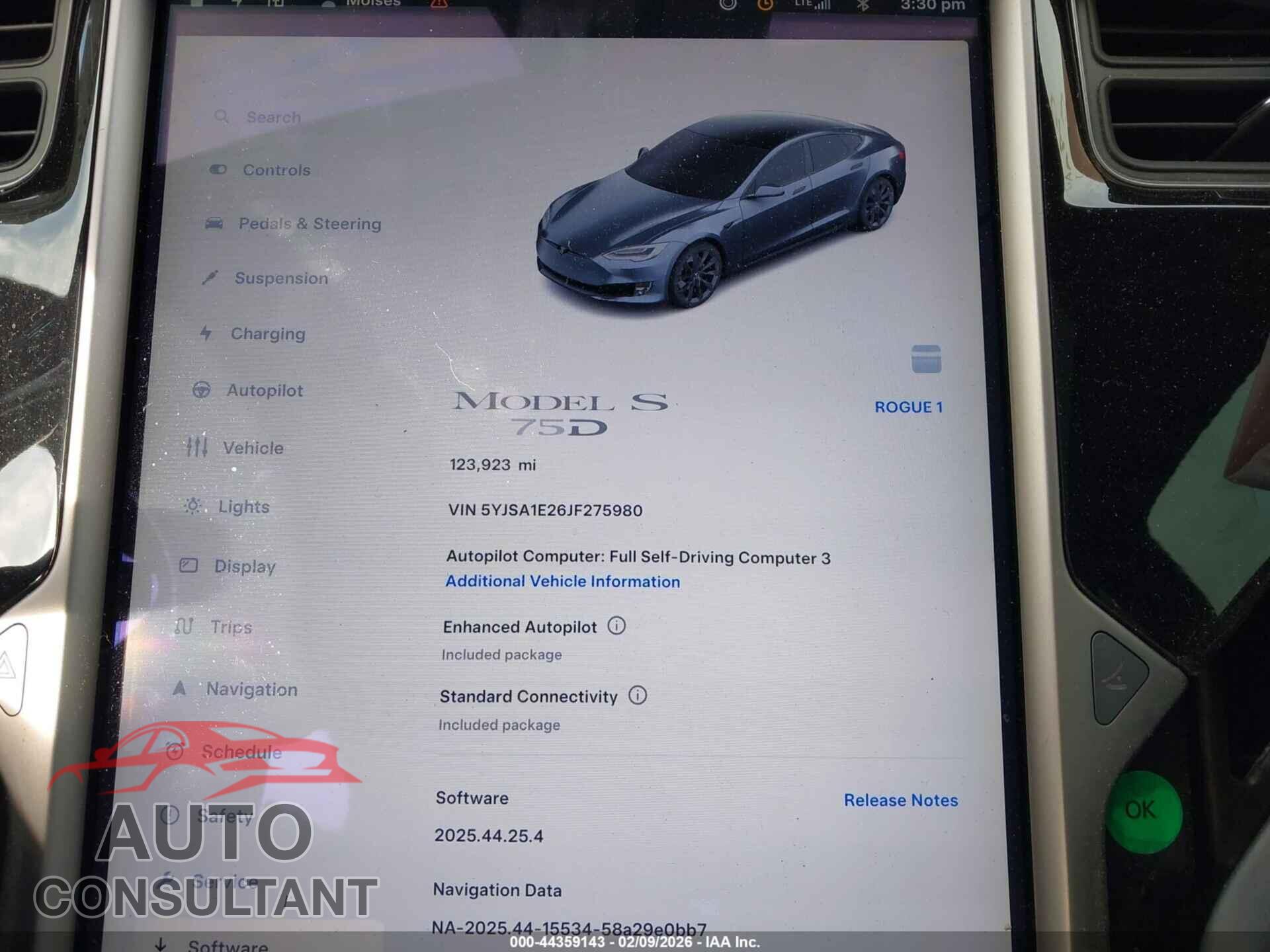 TESLA MODEL S 2018 - 5YJSA1E26JF275980