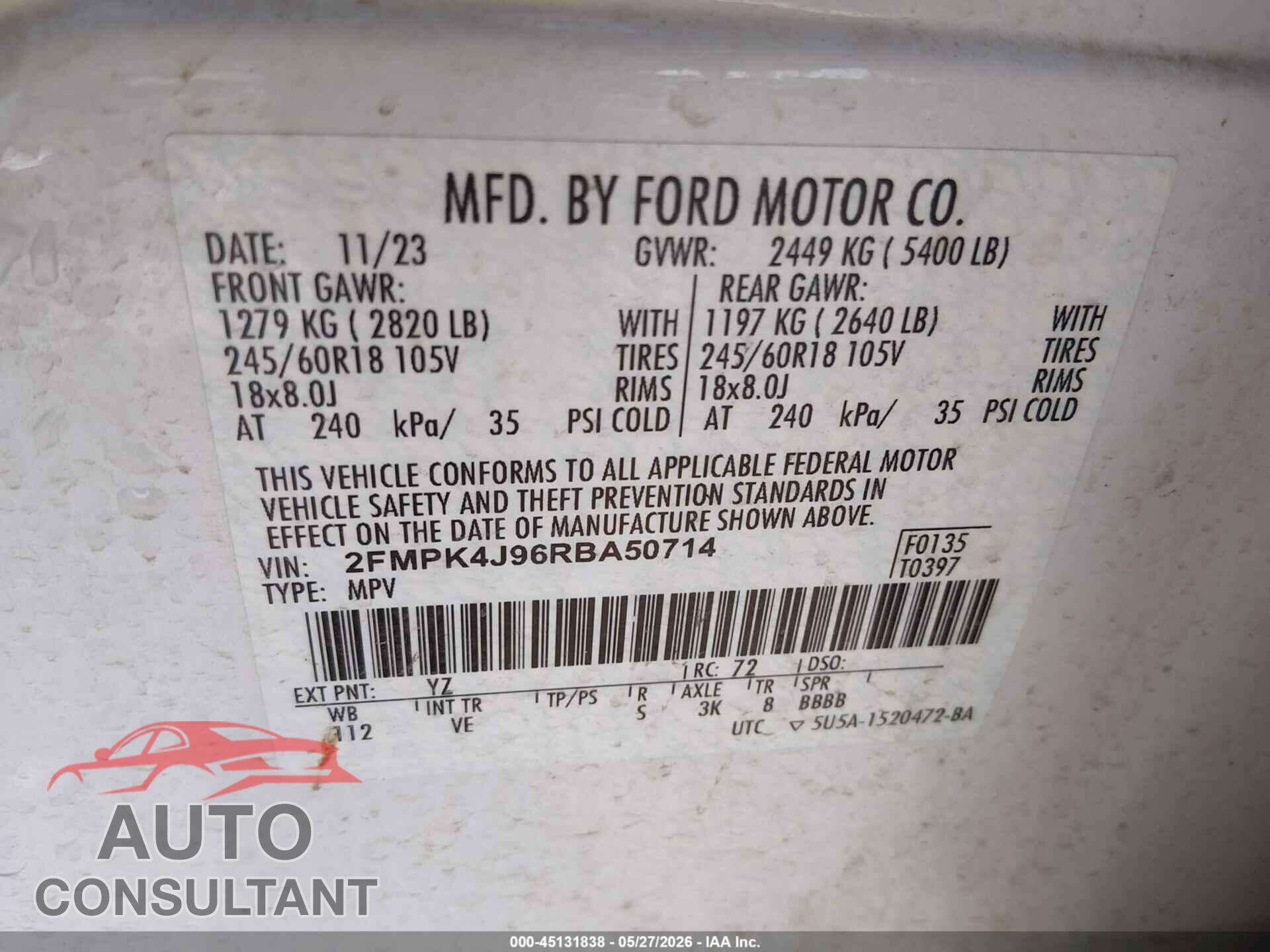 FORD EDGE 2024 - 2FMPK4J96RBA50714
