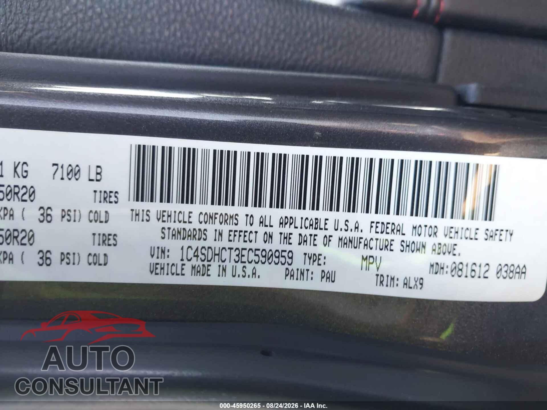 DODGE DURANGO 2014 - 1C4SDHCT3EC590959