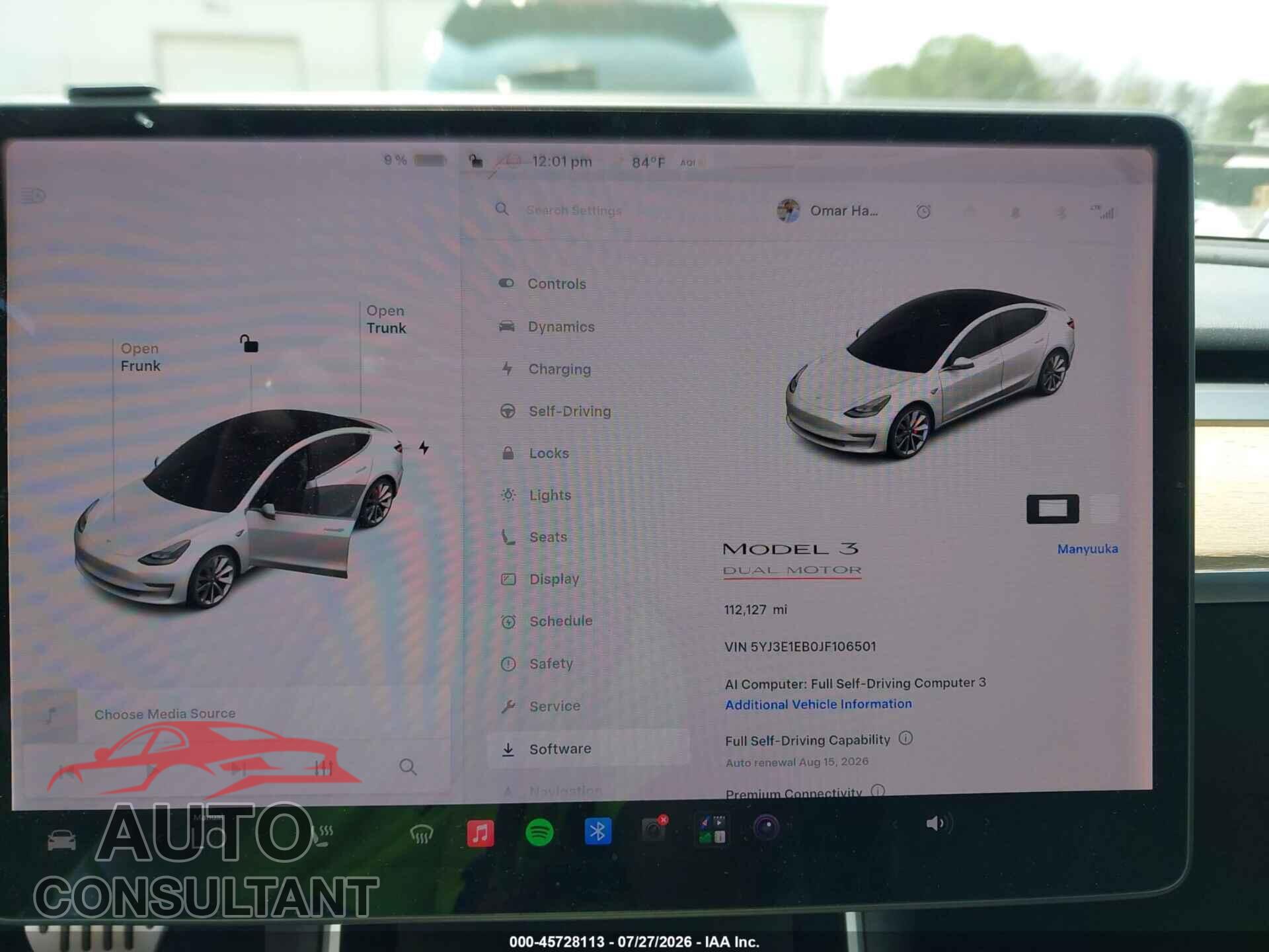 TESLA MODEL 3 2018 - 5YJ3E1EB0JF106501