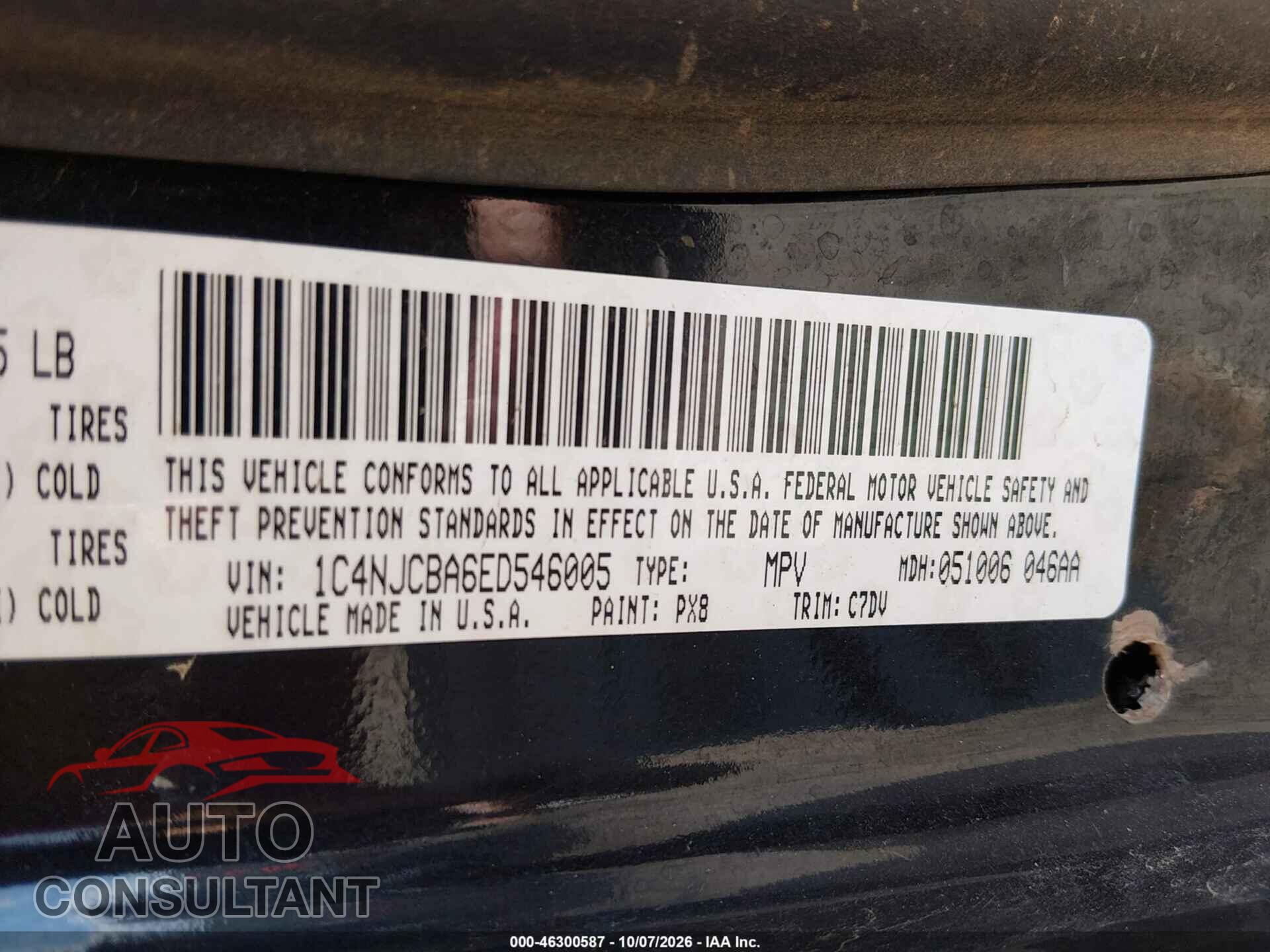 JEEP COMPASS 2014 - 1C4NJCBA6ED546005