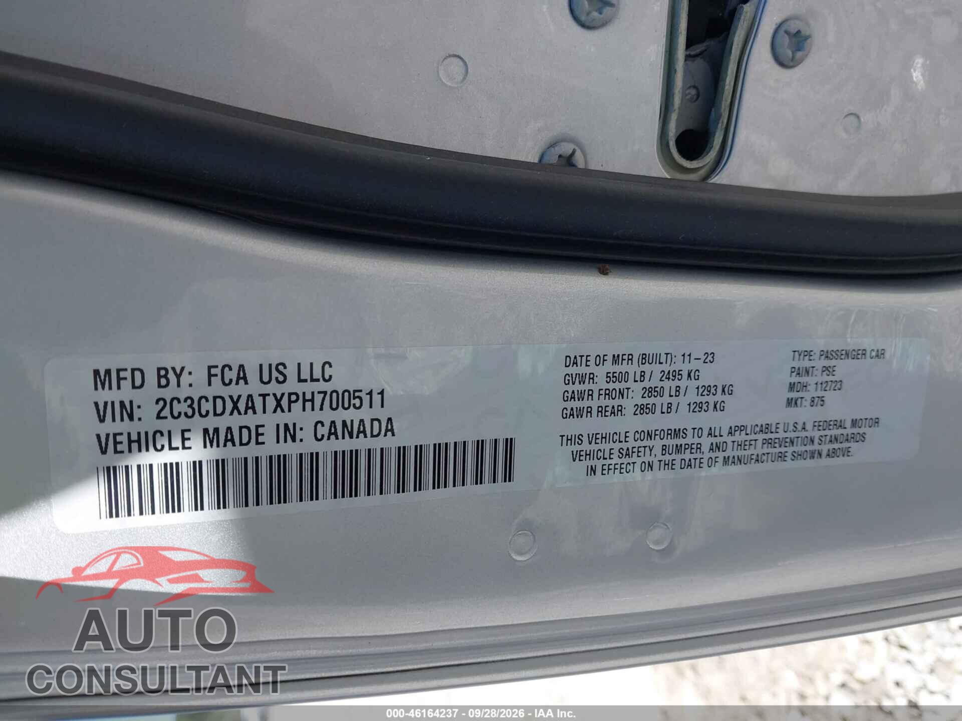 DODGE CHARGER 2023 - 2C3CDXATXPH700511