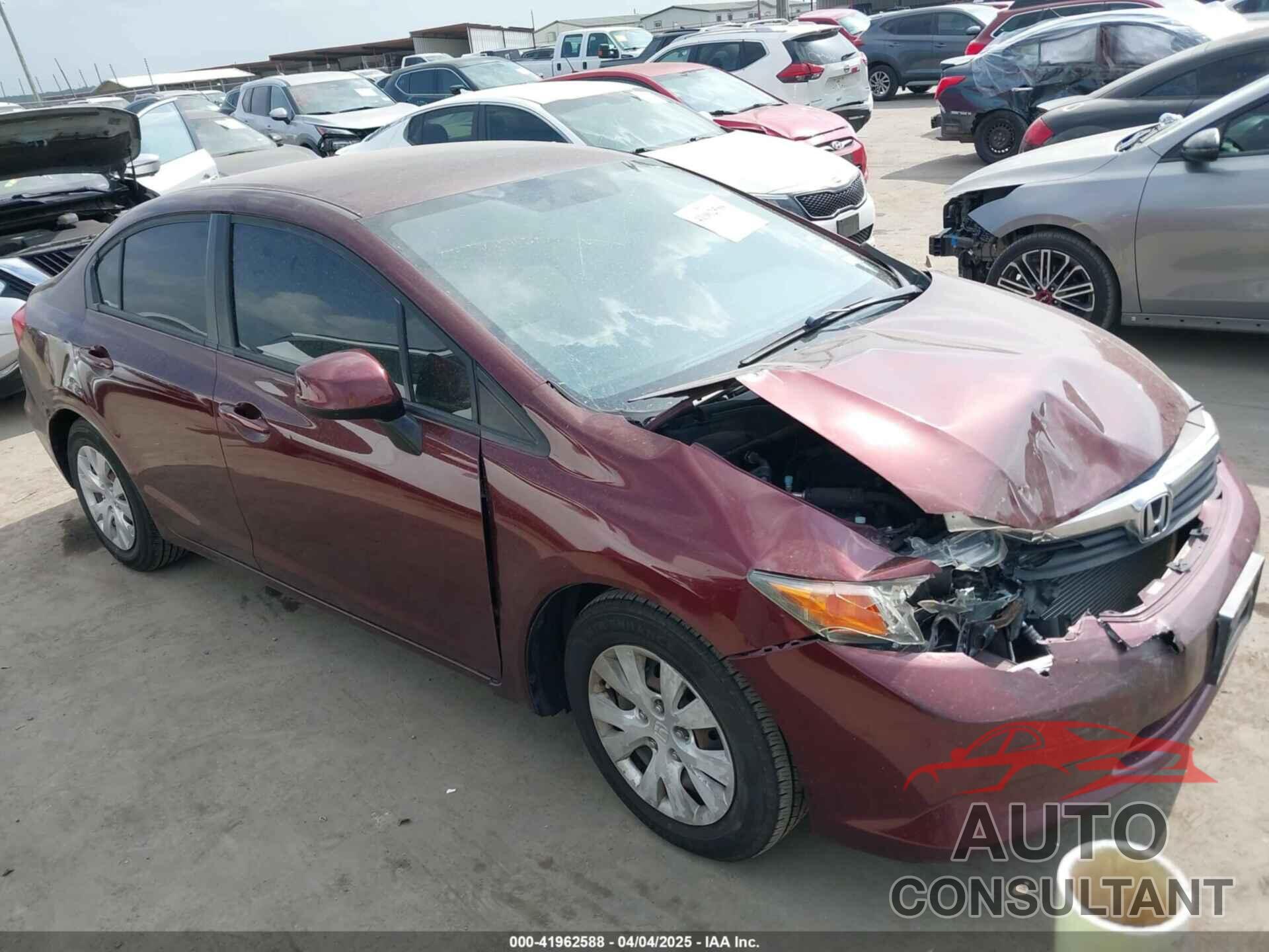 HONDA CIVIC 2012 - 19XFB2F54CE109964