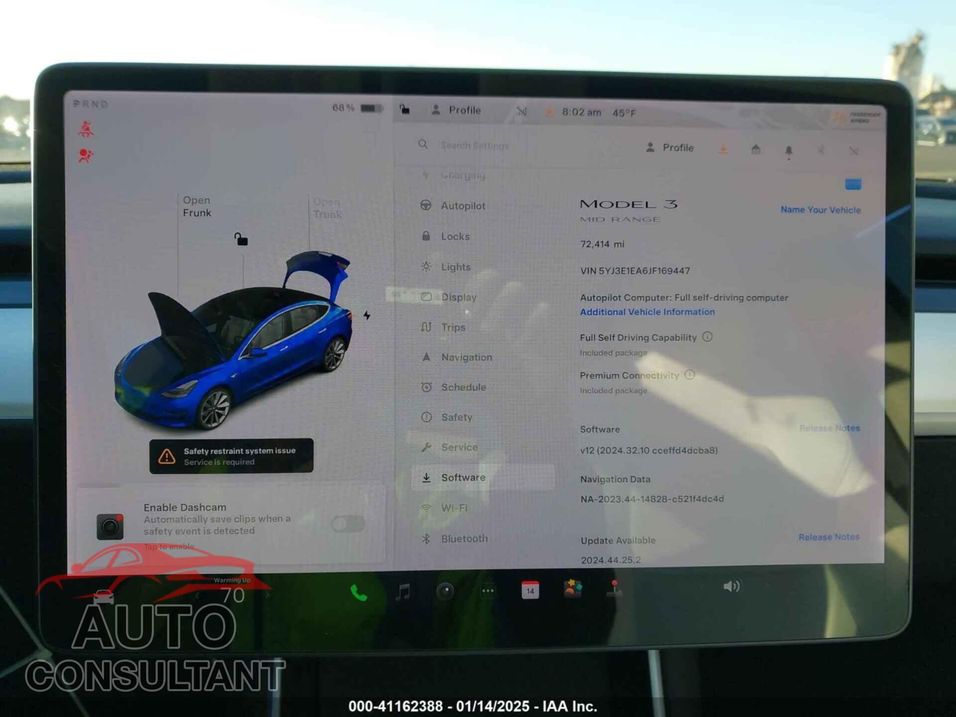 TESLA MODEL 3 2018 - 5YJ3E1EA6JF169447