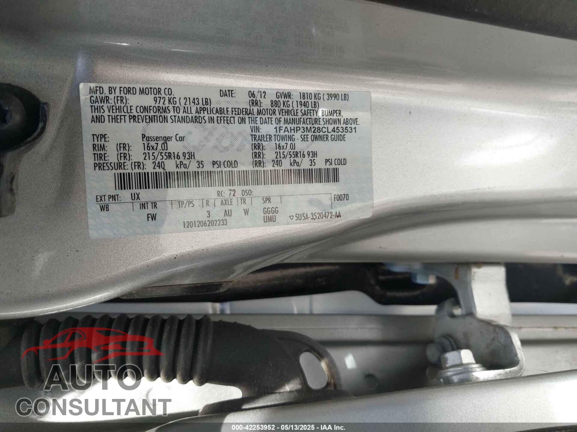 FORD FOCUS 2012 - 1FAHP3M28CL453531