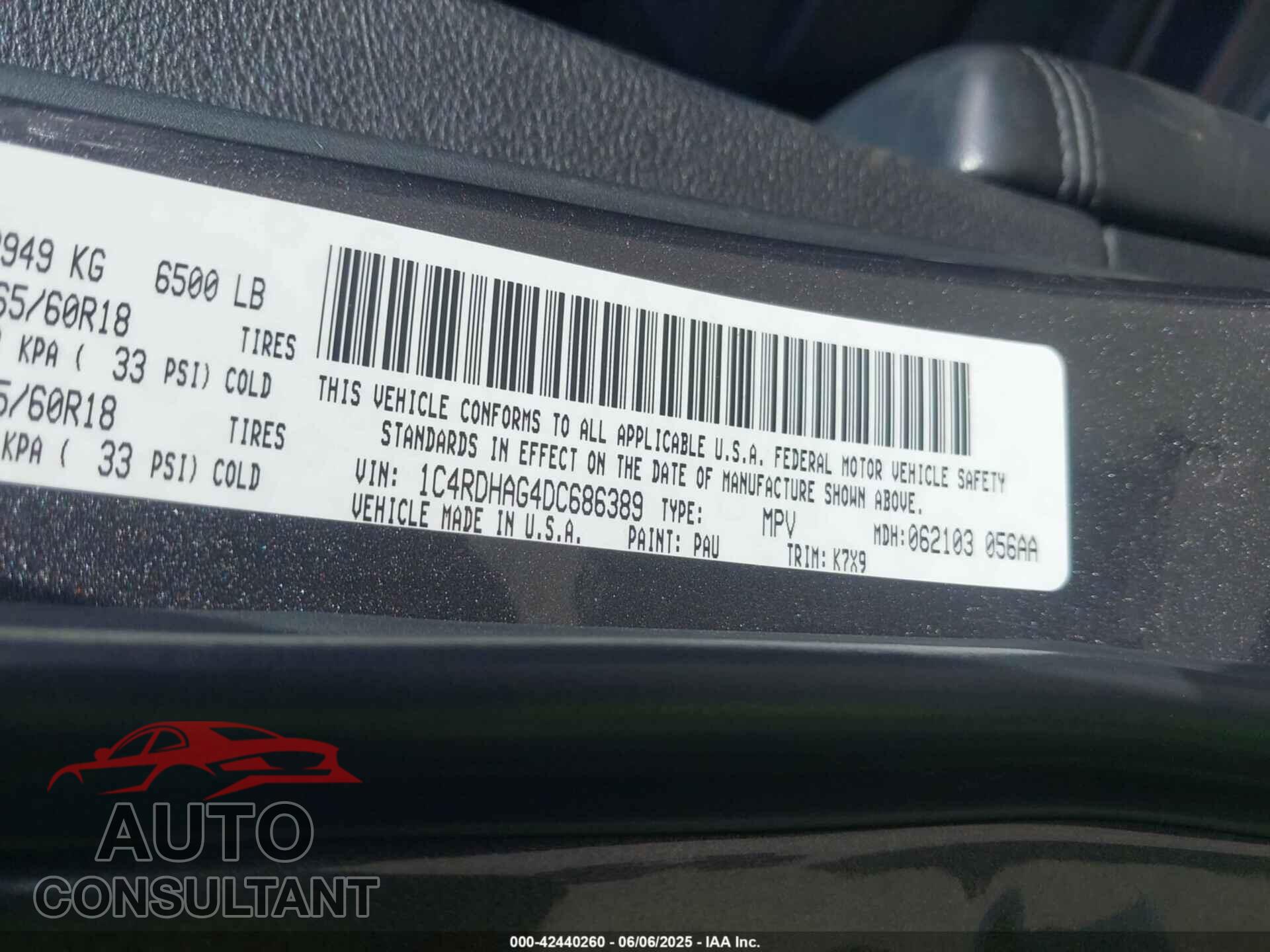 DODGE DURANGO 2013 - 1C4RDHAG4DC686389
