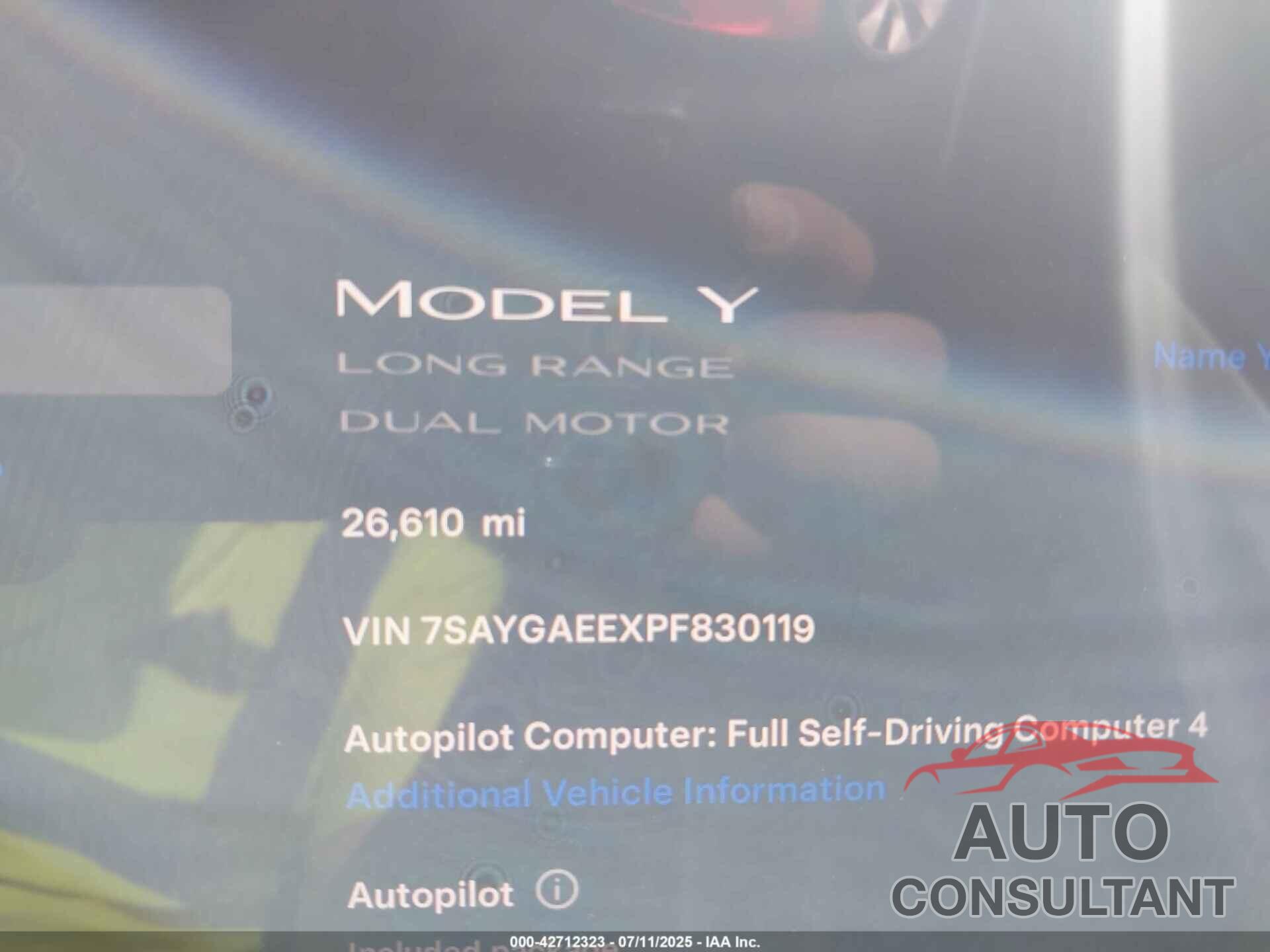 TESLA MODEL Y 2023 - 7SAYGAEEXPF830119