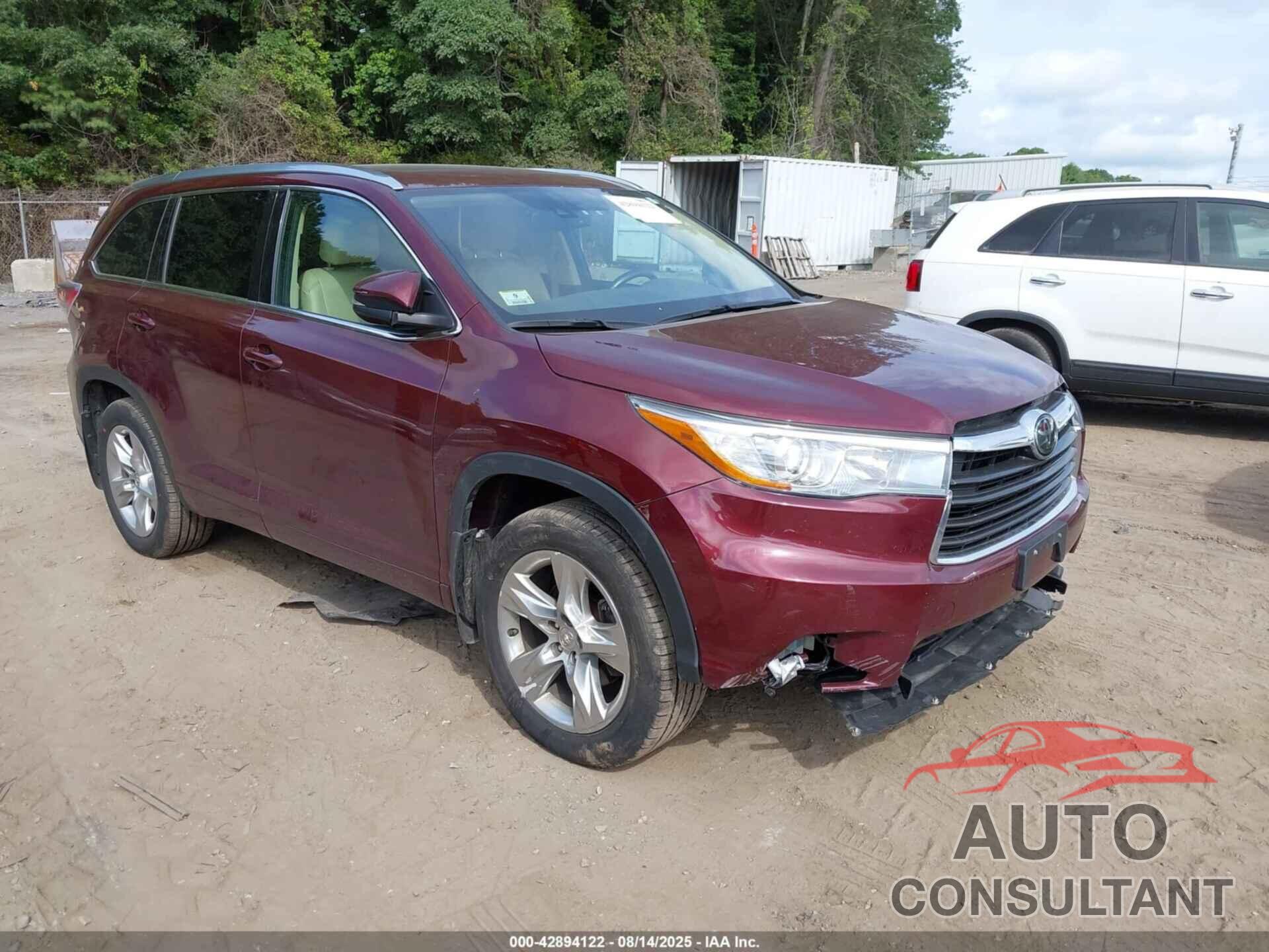 TOYOTA HIGHLANDER 2015 - 5TDDKRFH5FS161849